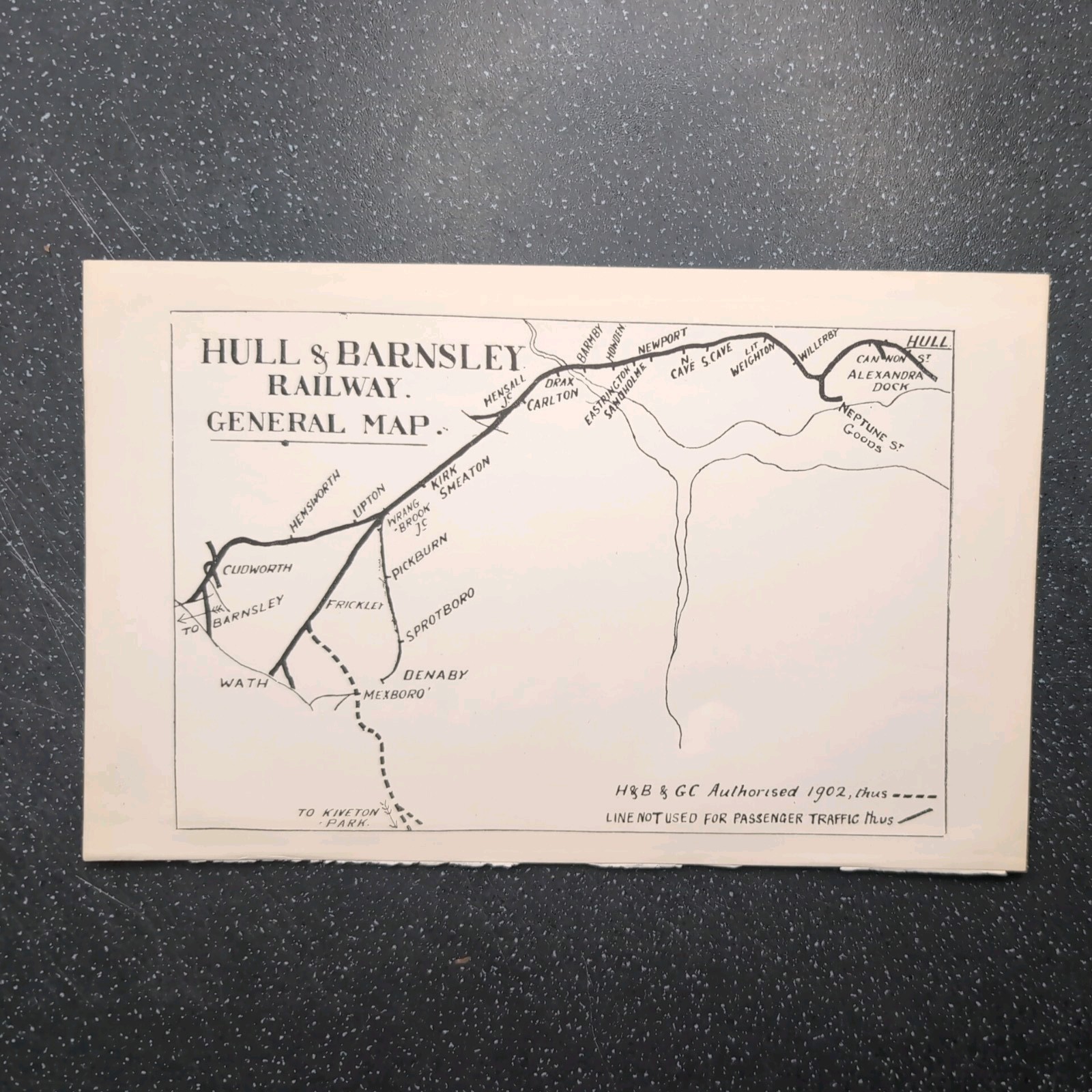 Original 1908 Hull and Barnsley Railway General Map