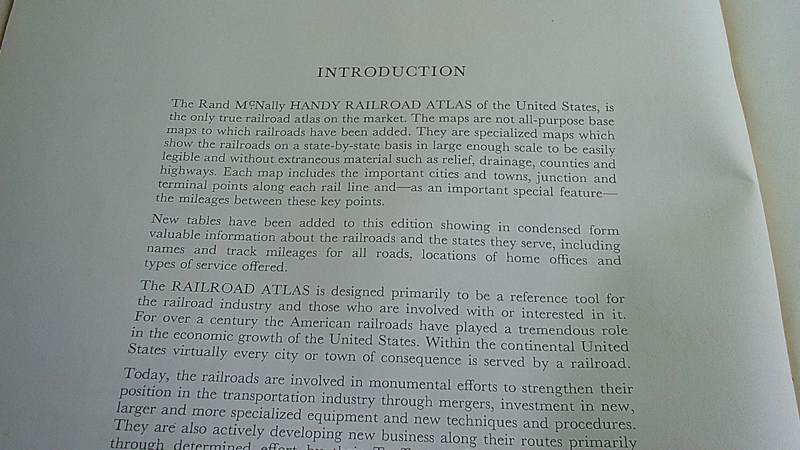 1965 USA Rand McNally Handy Railroad Atlas Map of the United States