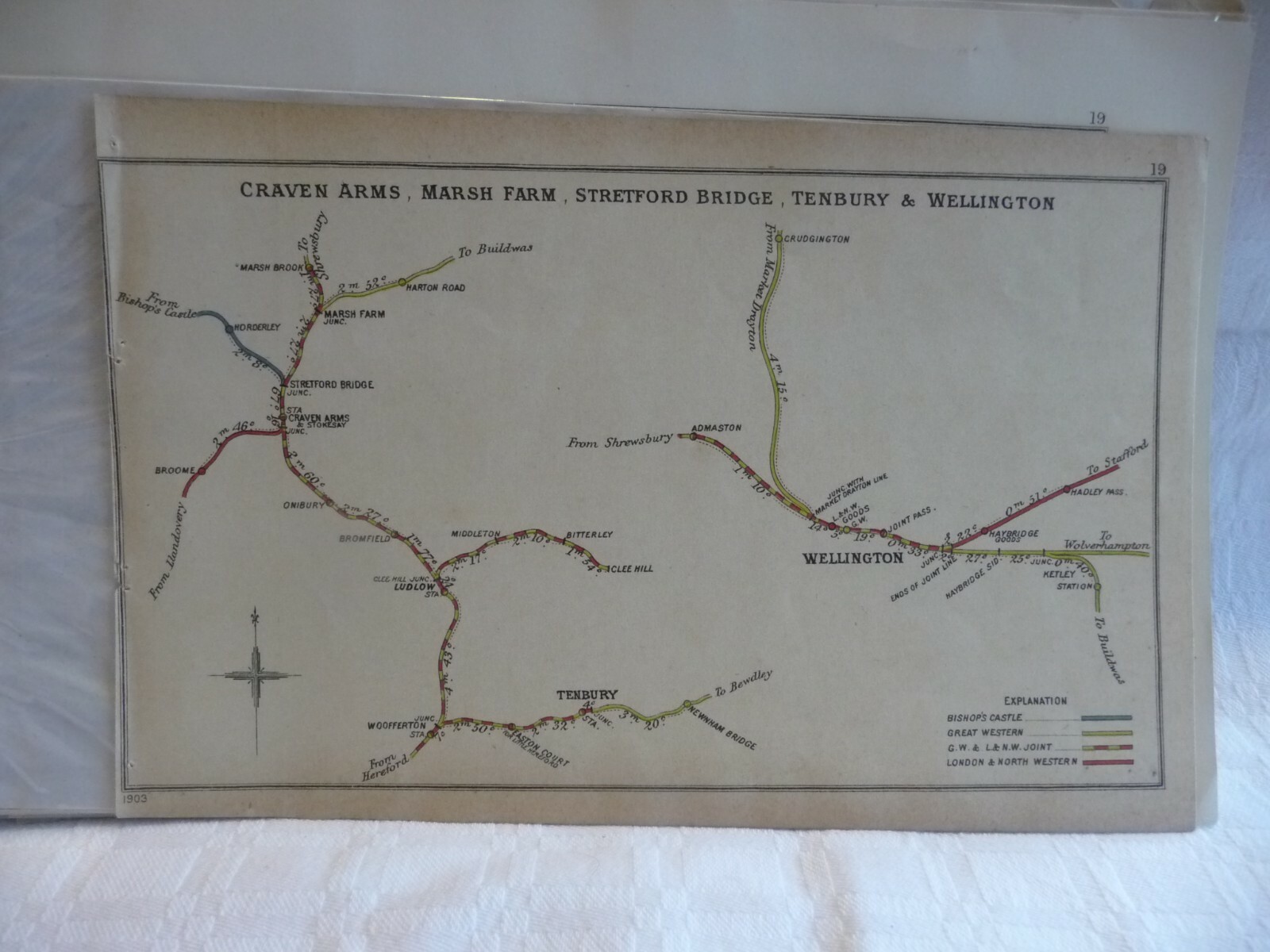 EA04 -0014- Railway Clearing House Map – Craven Arms / Wellington 1903