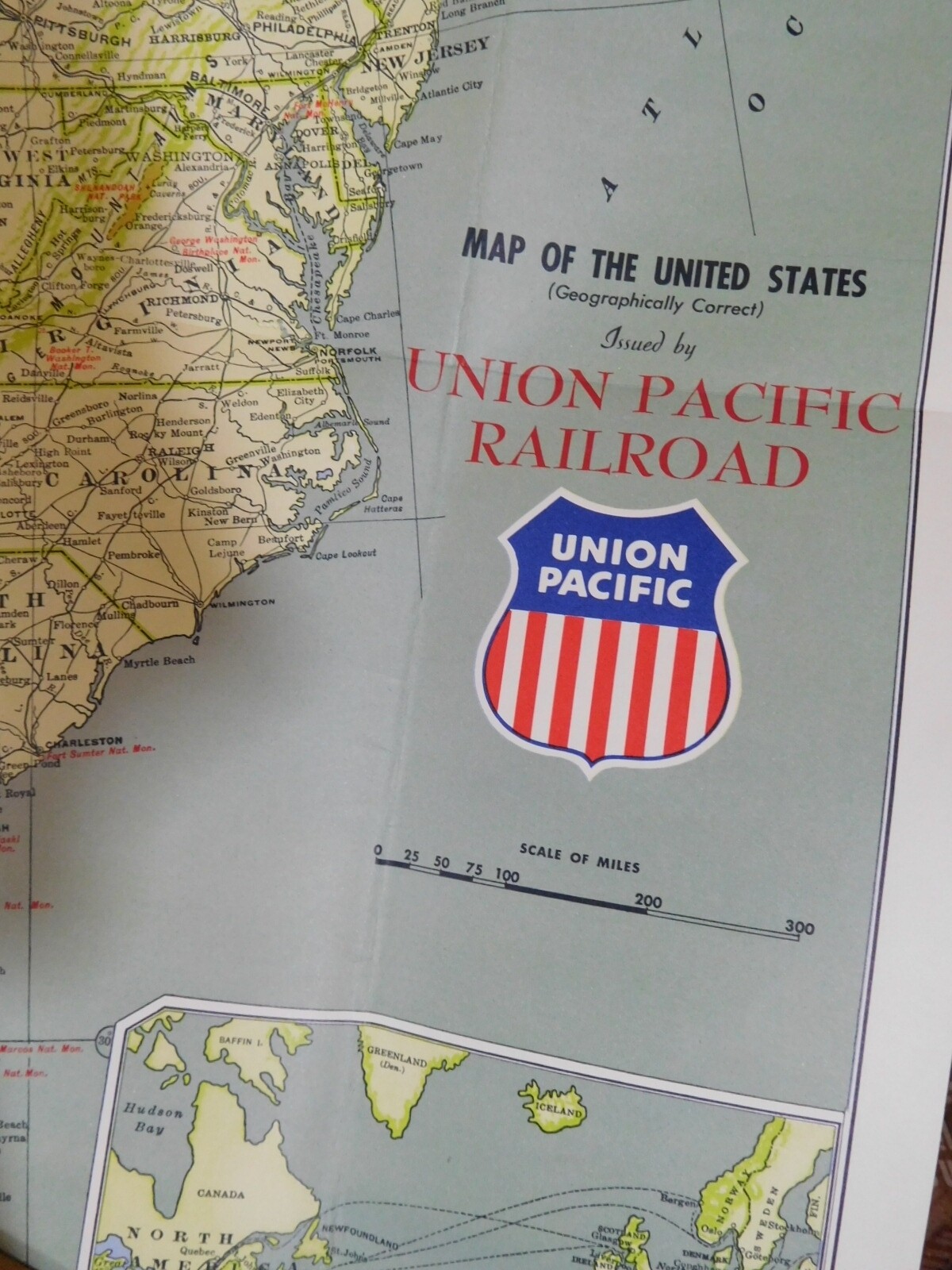 Map Union Pacific Railroad 1971 UP United States Map