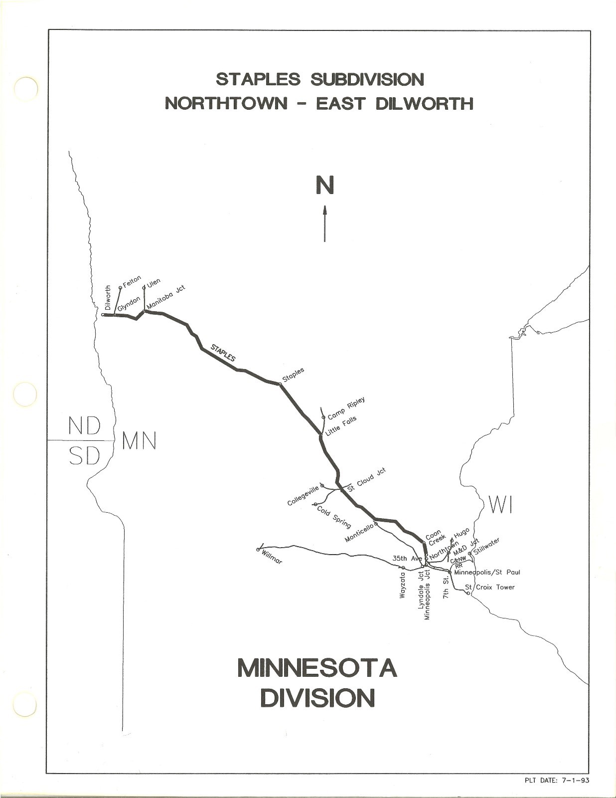 Burlington Northern 1993 Minnesota Division Track Charts PDF Pages on DVD