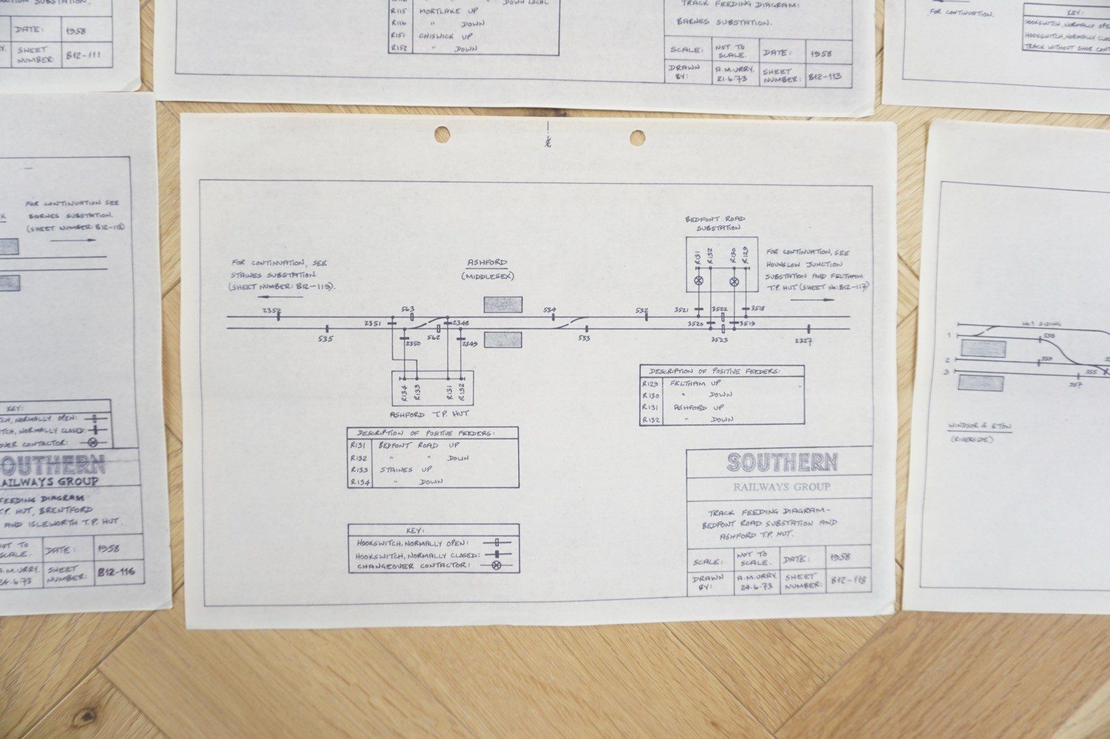 1960s Reprint Railway Track Plan Map Southern Region x9 Ref C
