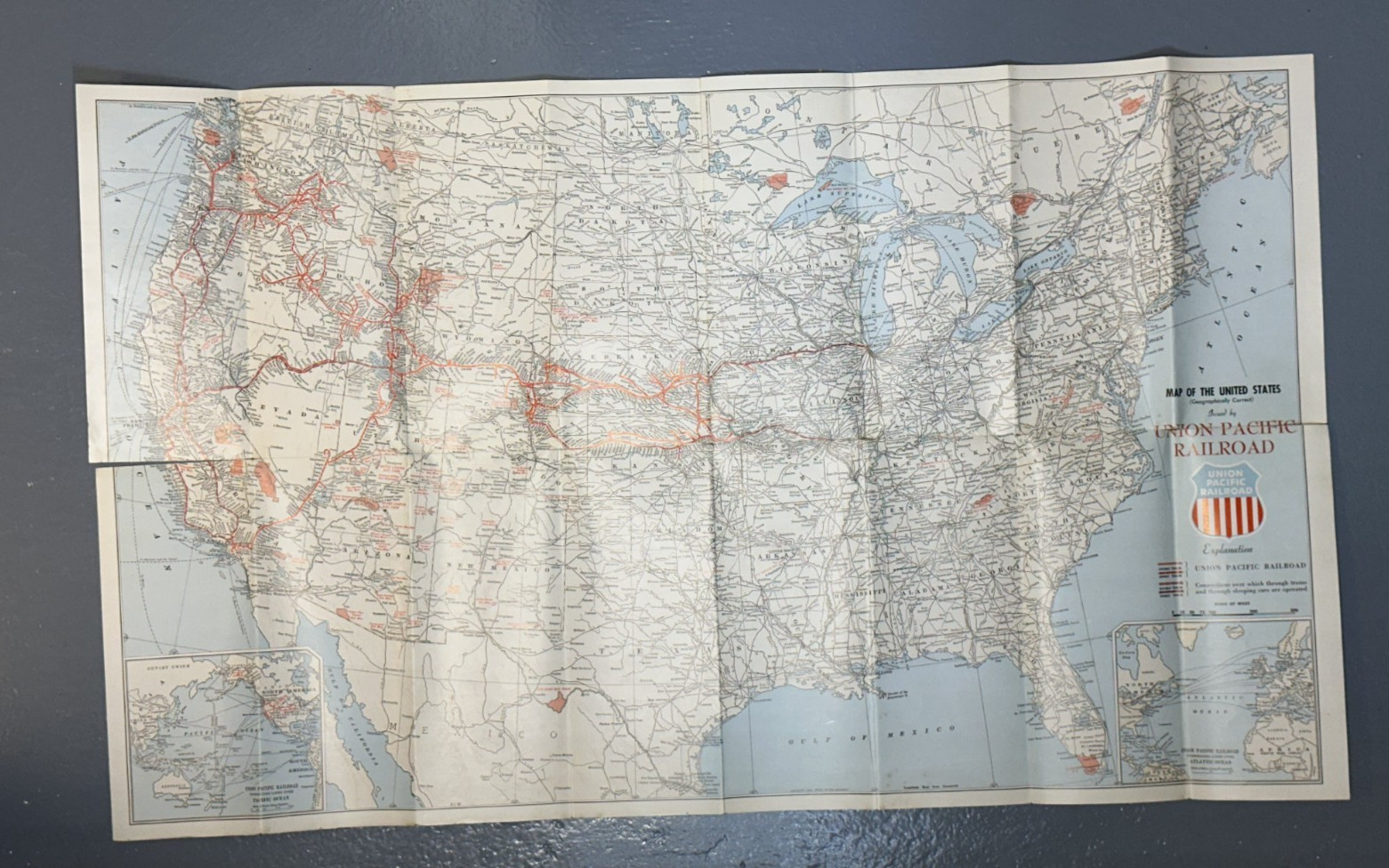 1956 UNION PACIFIC RAILROAD United States MAP Brochure