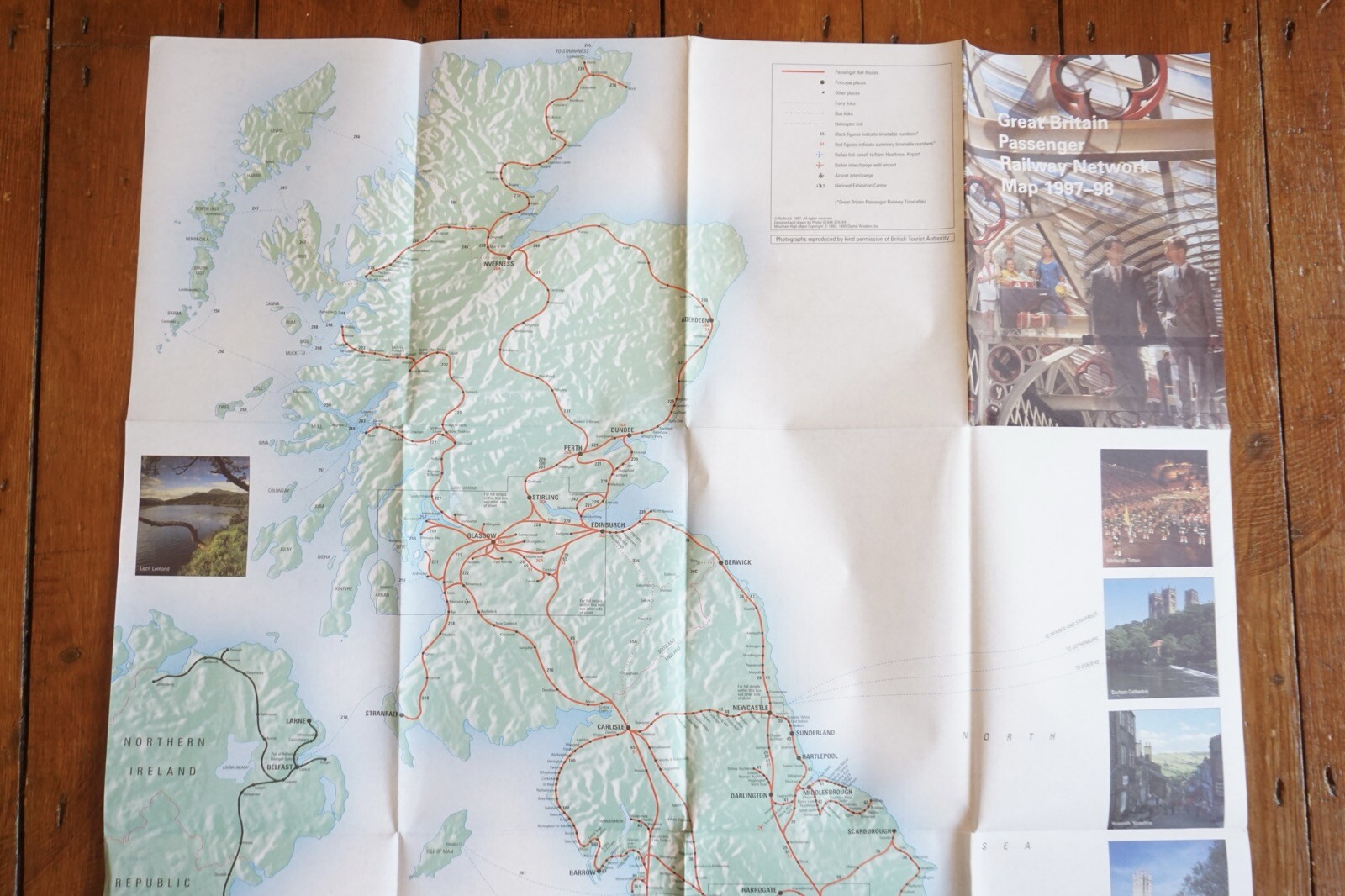1997 1998 British Rail Passenger Network Railway Map VGC