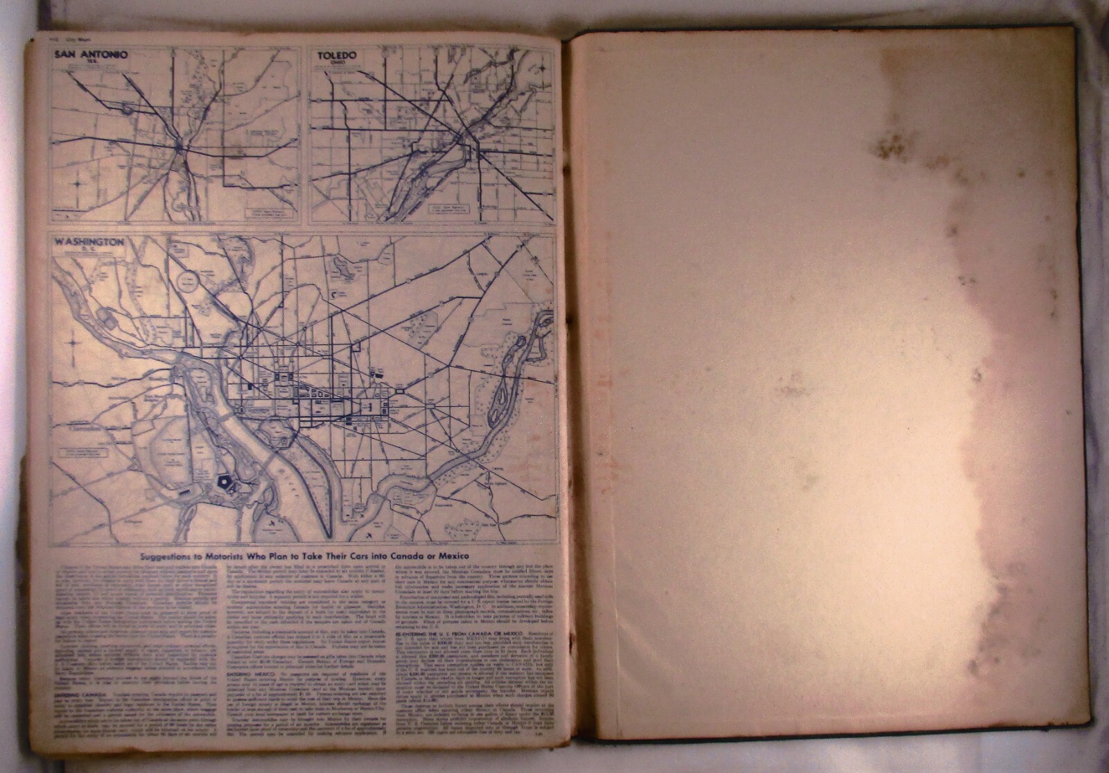 1950 Leahy Hotel Guide Travel Atlas Santa Fe Railrod Canada United States Mexico