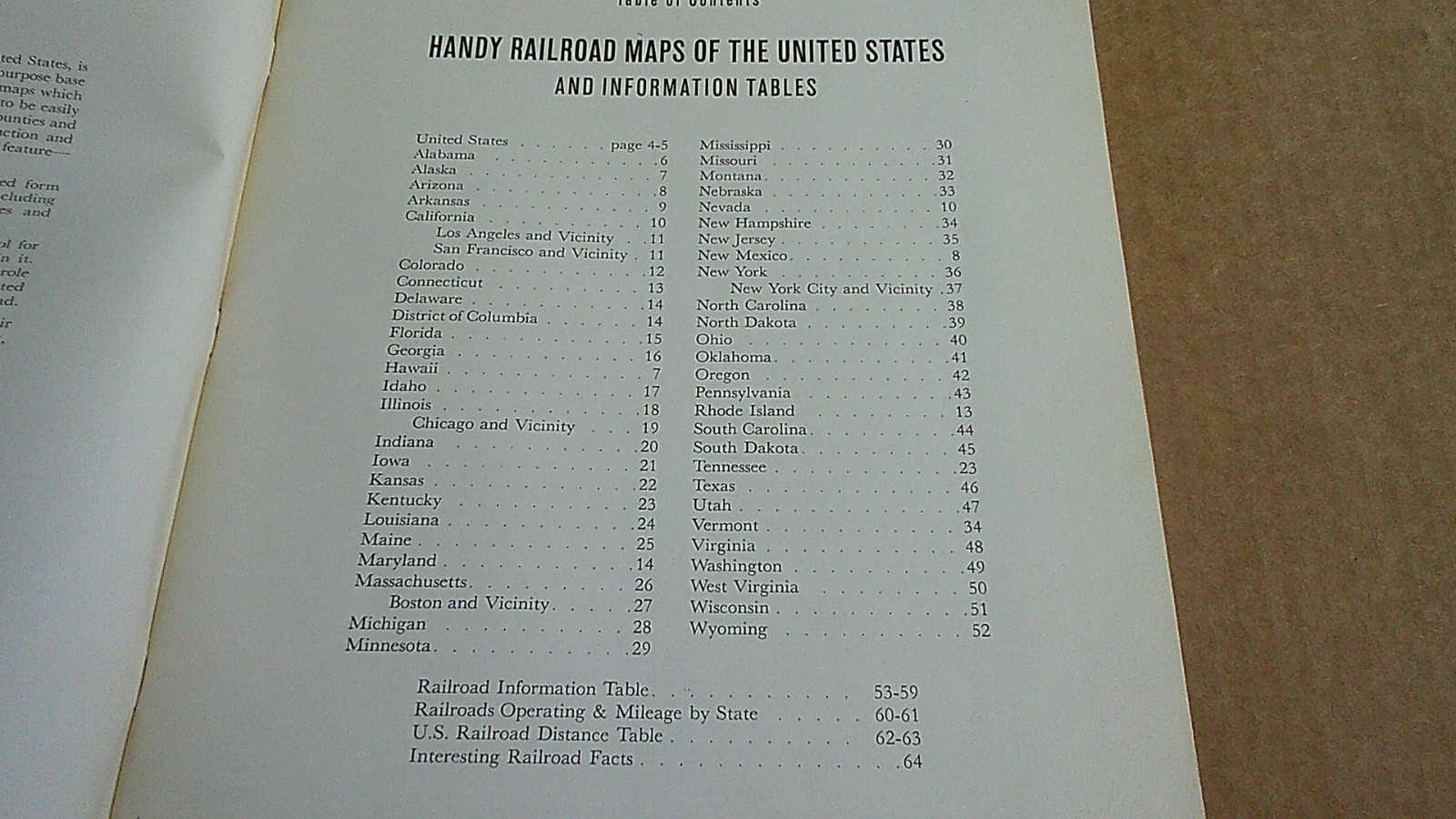 1965 USA Rand McNally Handy Railroad Atlas Map of the United States