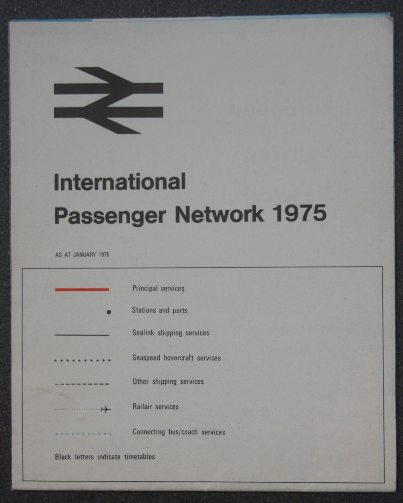 International Passenger Network 1975 – British Rail – Large Fold-out Map S23