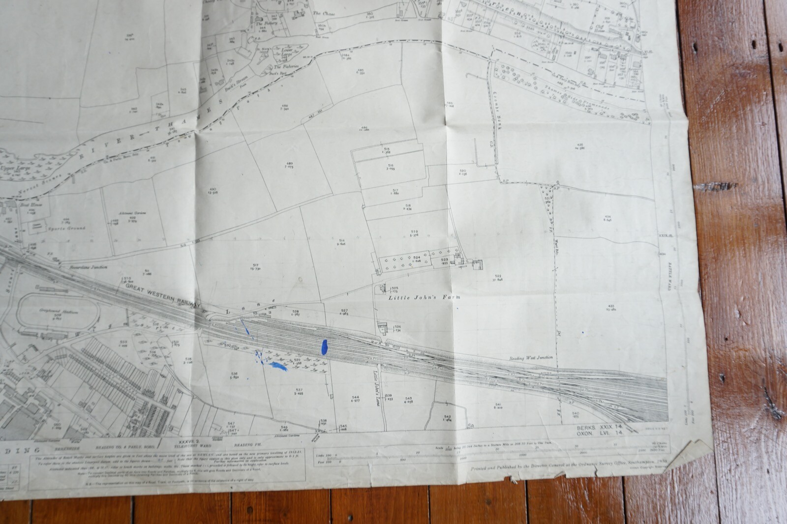 1936 Gravel Hill Beecham Hill Reading GWR Great Western Railway OS Railway Map