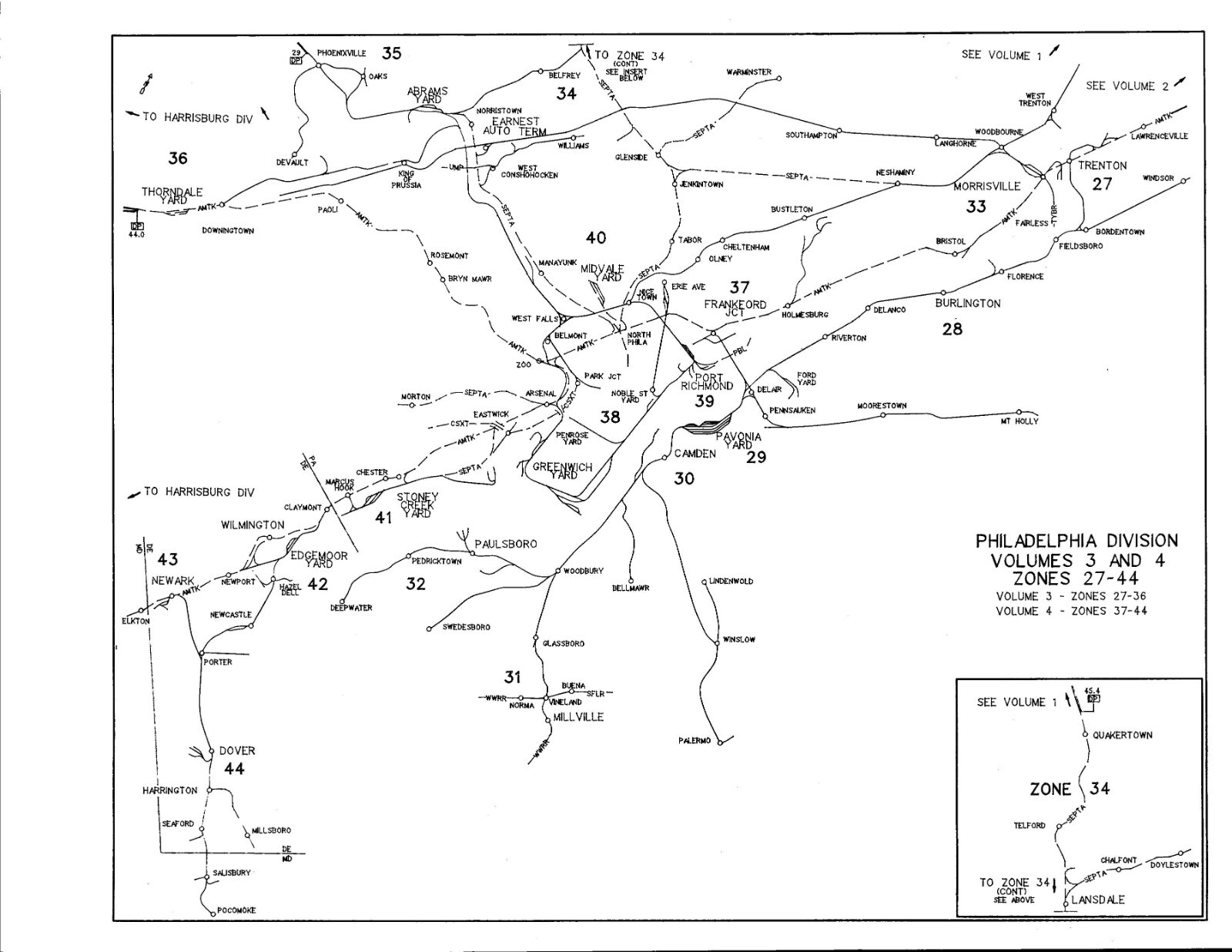 Conrail 1991 Philadelphia Div Volume 4 ZTS Zone-Track-Spot Maps PDF Pages on DVD