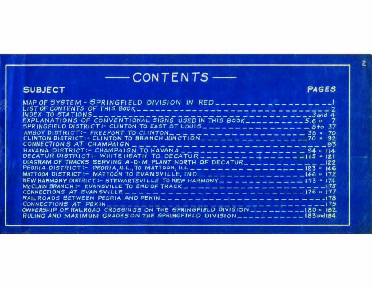Illinois Central RR 1944 Springfield Div Condensed Profiles PDF pages on DVD