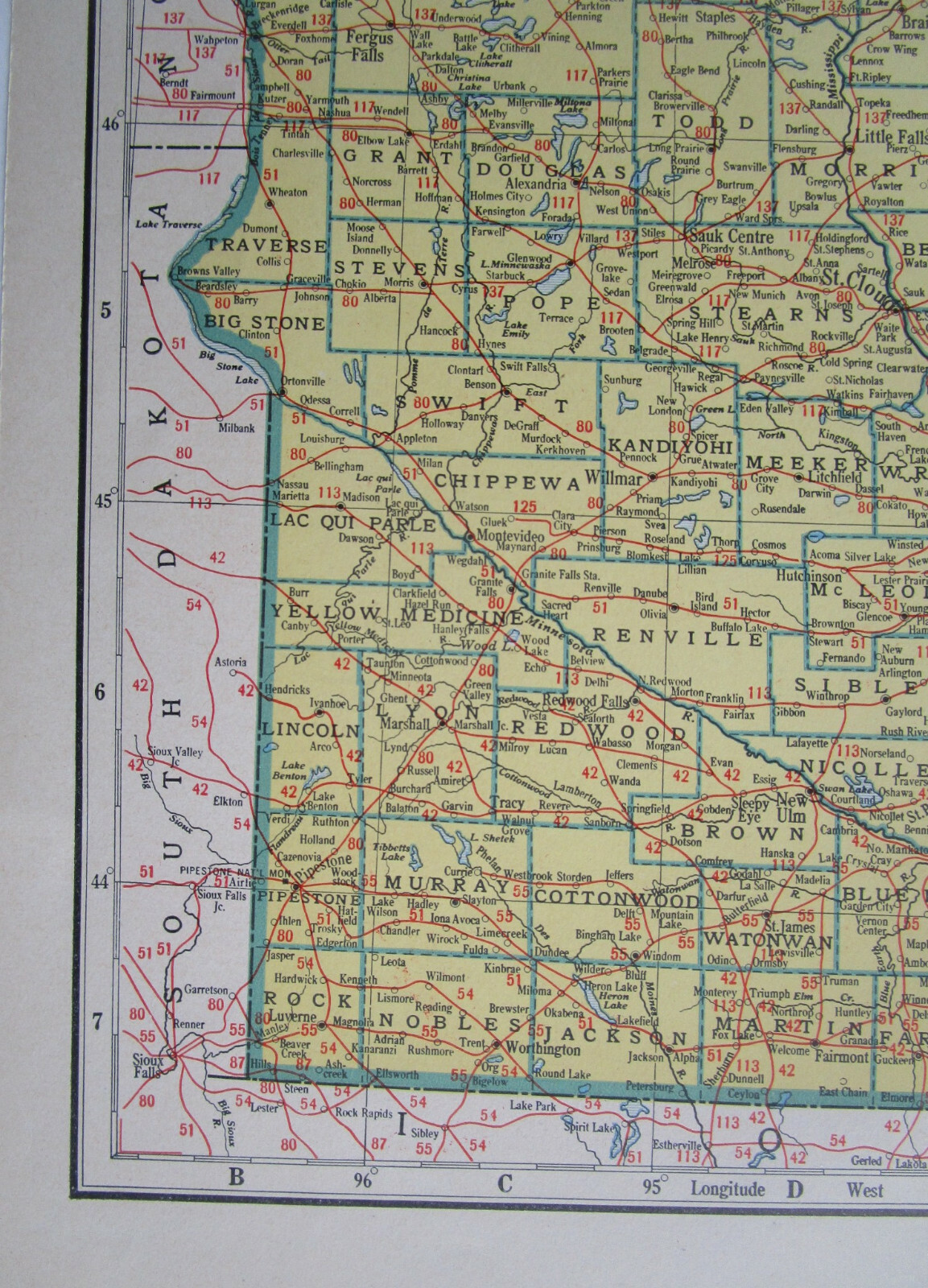 MI MN WWII 1942 MICHIGAN RAILROAD Map BOYNE CITY RR ~or~ MINNESOTA; HILL CITY RR