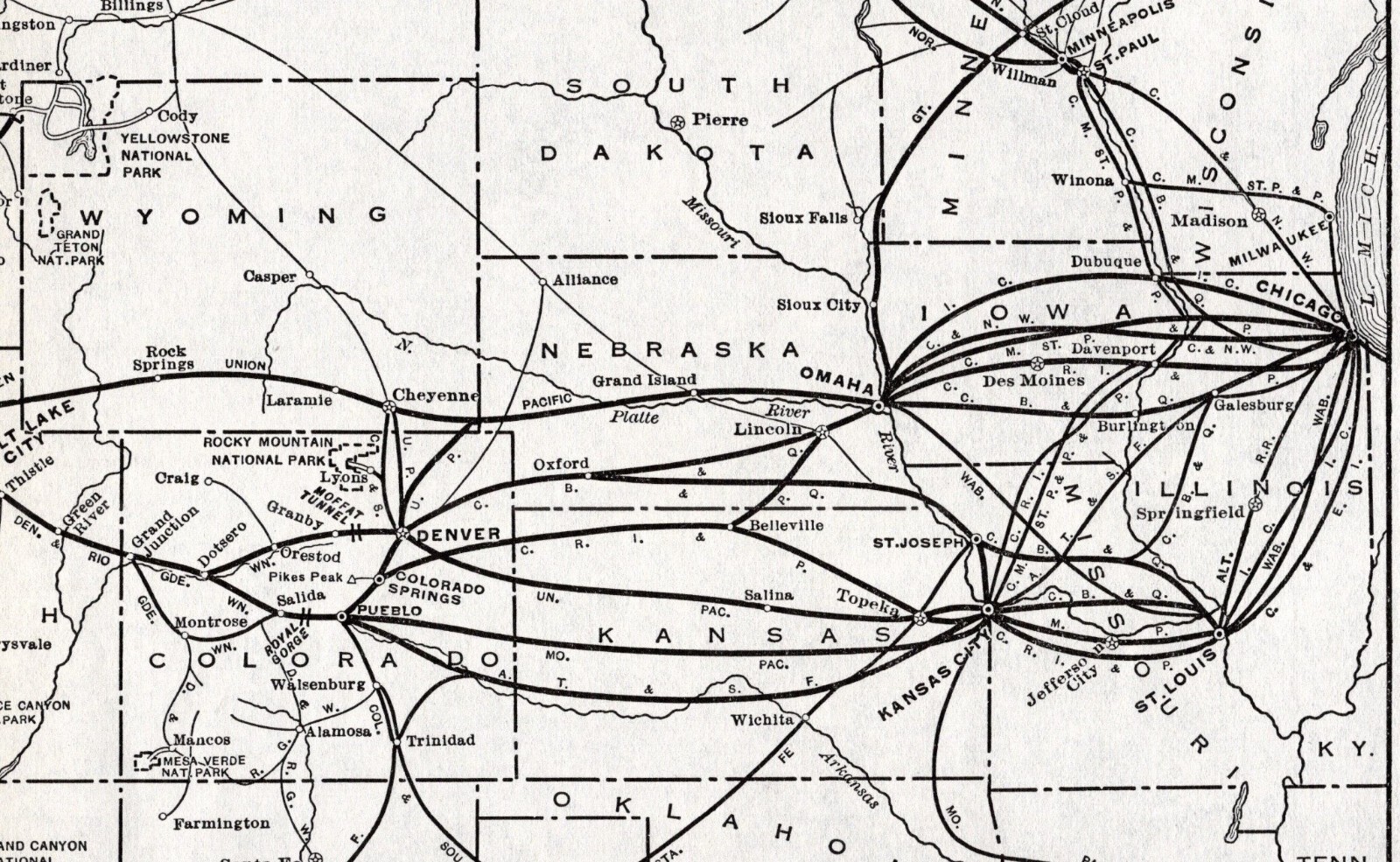 1933 Antique Western Pacific Railroad Map Feather River Route Railway Map #1886