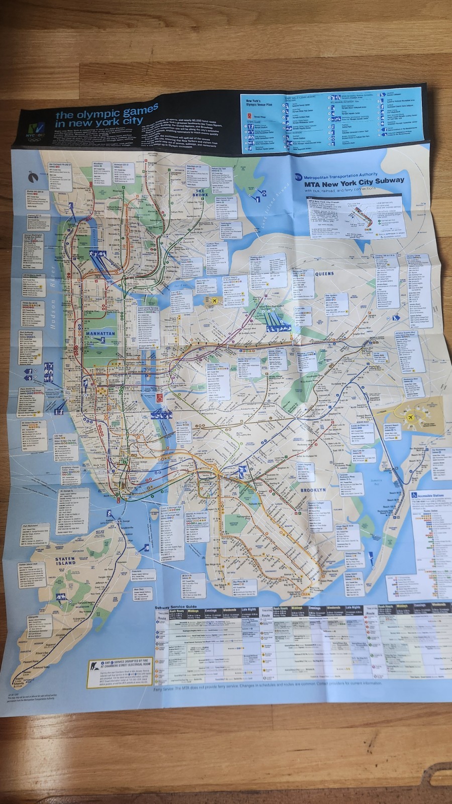 NYC New York City Transit Subway Map Olympic Bid 2005. Mint unused