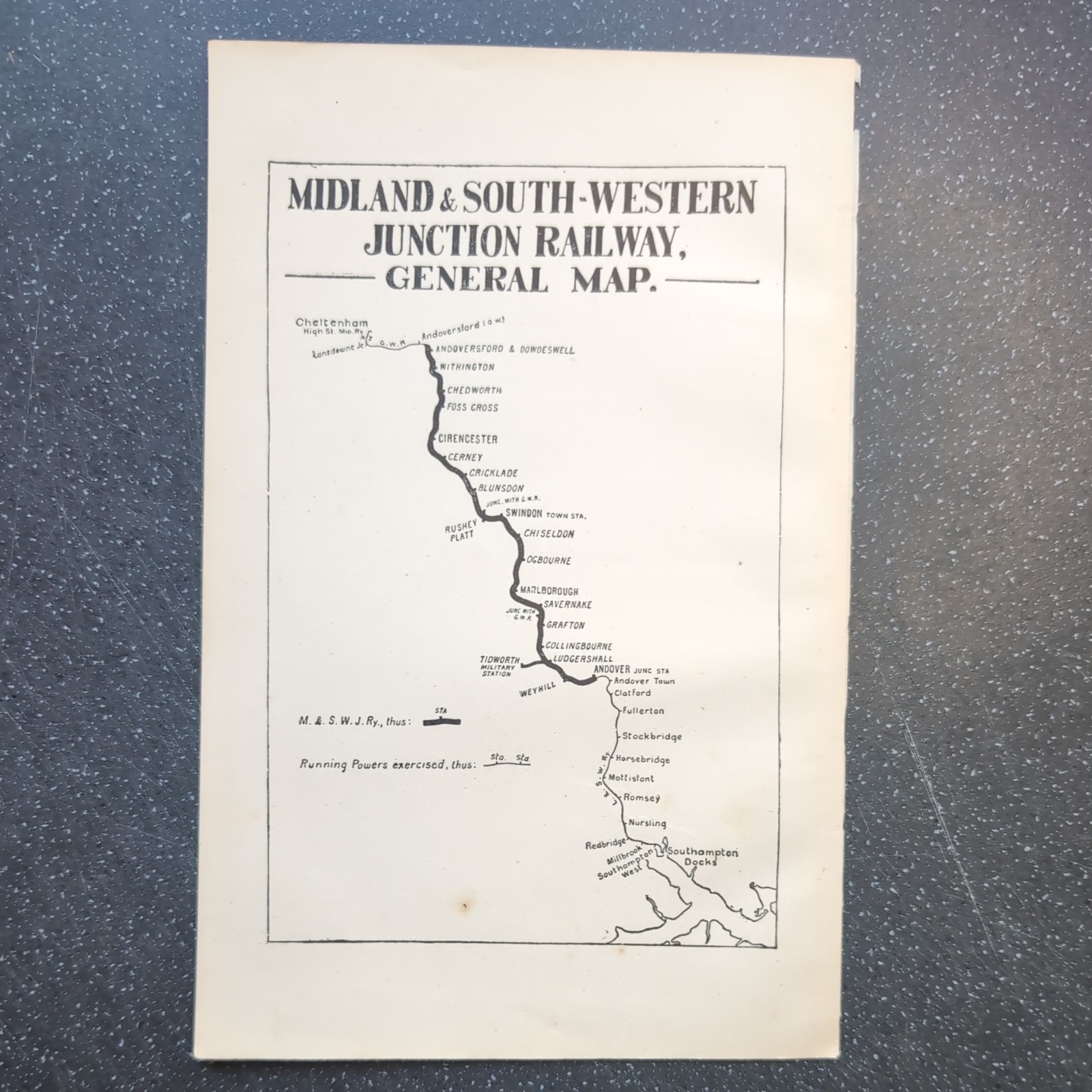 Original 1913 Of Midland & South Western Junction Railway General Map
