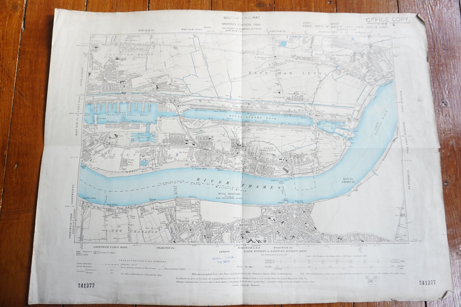 1899 Royal Albert Dock East Ham London Thames Southern Railway OS Railway Map