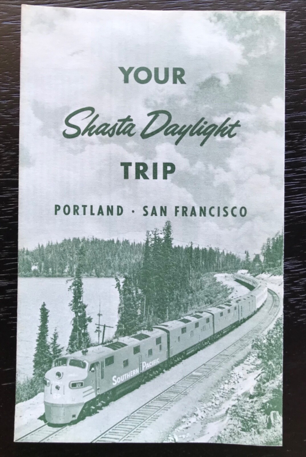 1962 Map Shasta Daylight Trip Southern Pacific RailRoad Portland – SF California