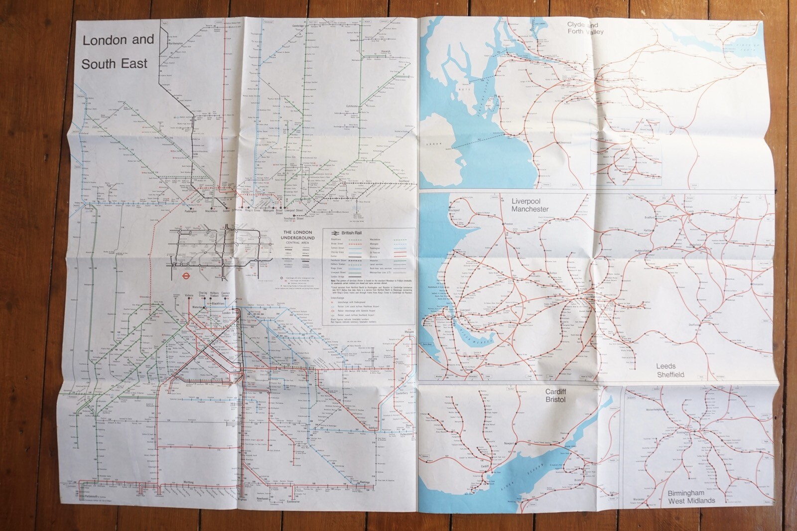 1977 British Rail Passenger Network Railway Map
