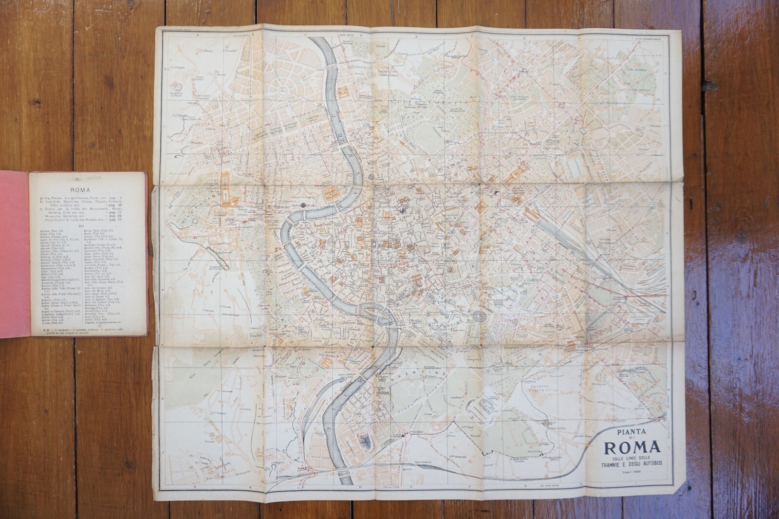 1925 Roma Rome Italy Railway City Map