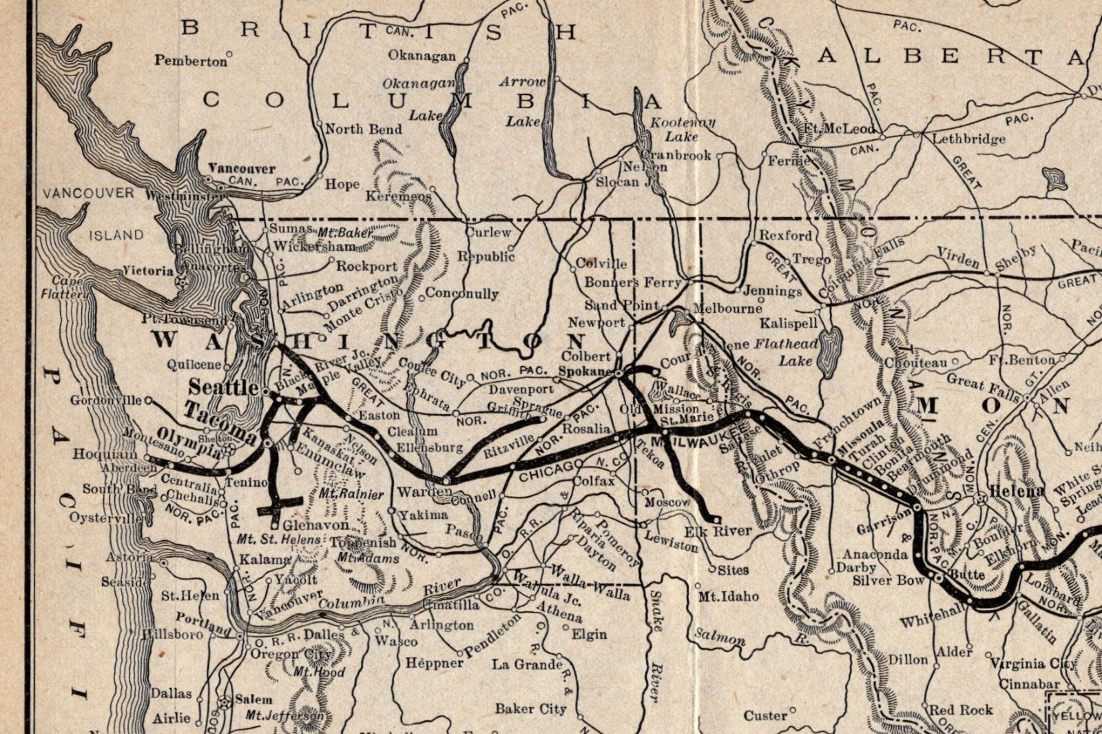 1912 Antique Chicago Milwaukee Puget Sound Railway Map St Paul Railway Map 1883