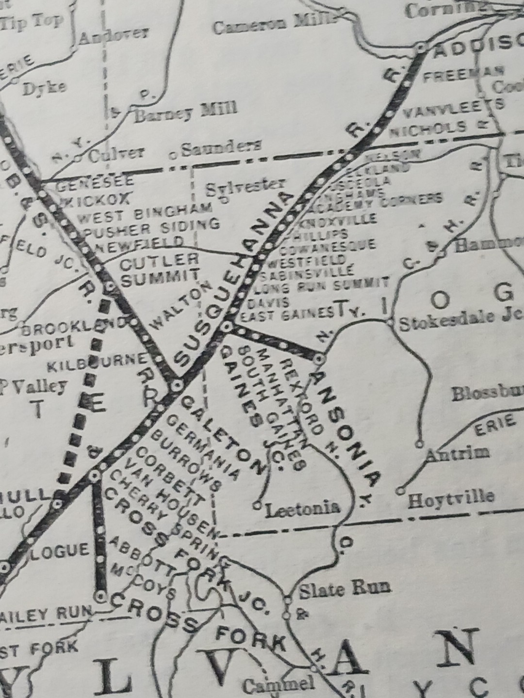 ~1904 BUFFALO & SUSQUEHANNA RAILROAD Vintage Detail Railway Map + Report Coal RR