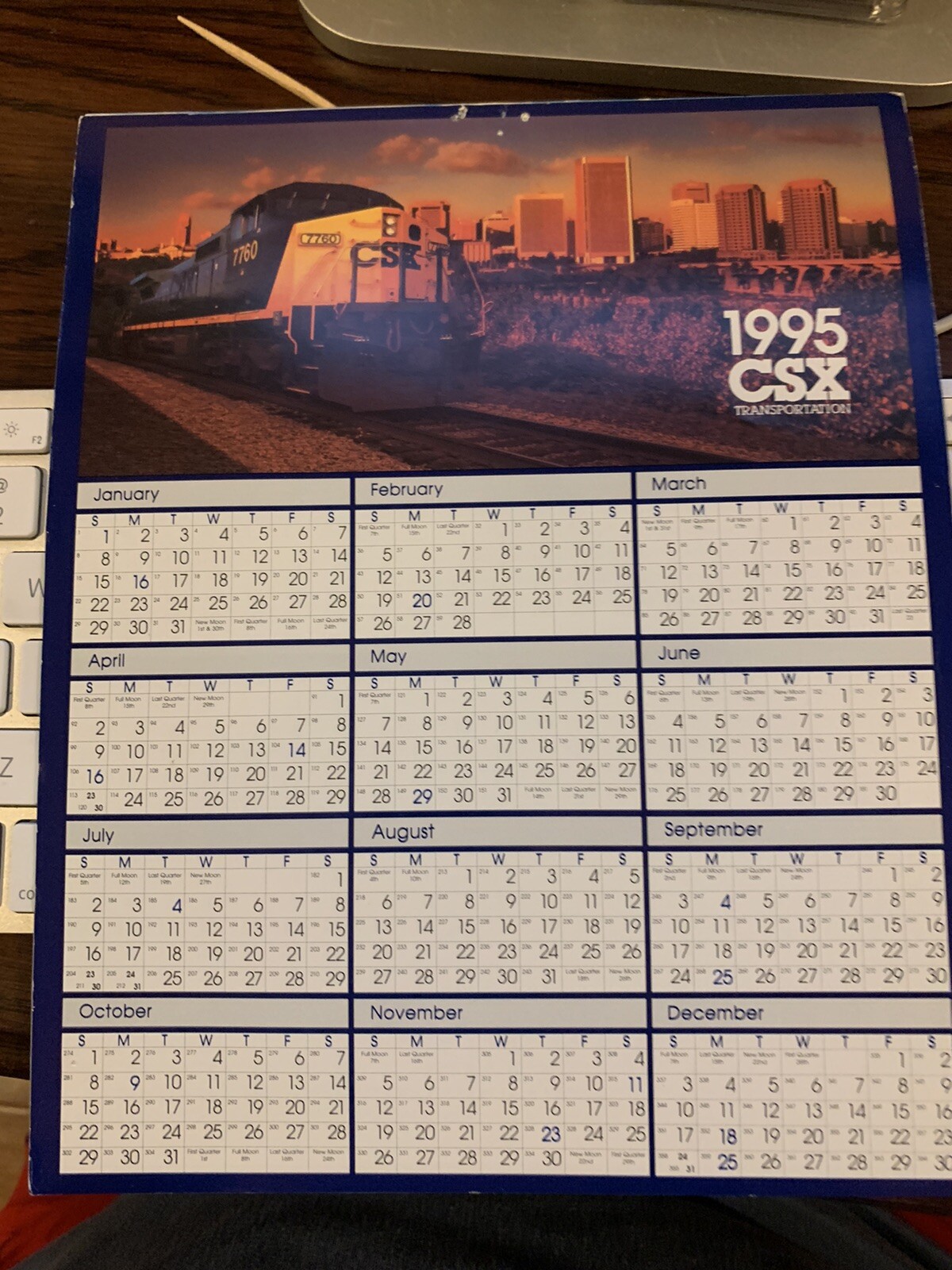 CSX Transportation Railroad Calendar 1995