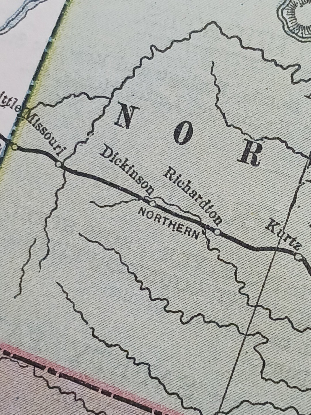 1897 Train Route Map Minnesota North South Dakota all Railroad Lines 9×11″ ND SD