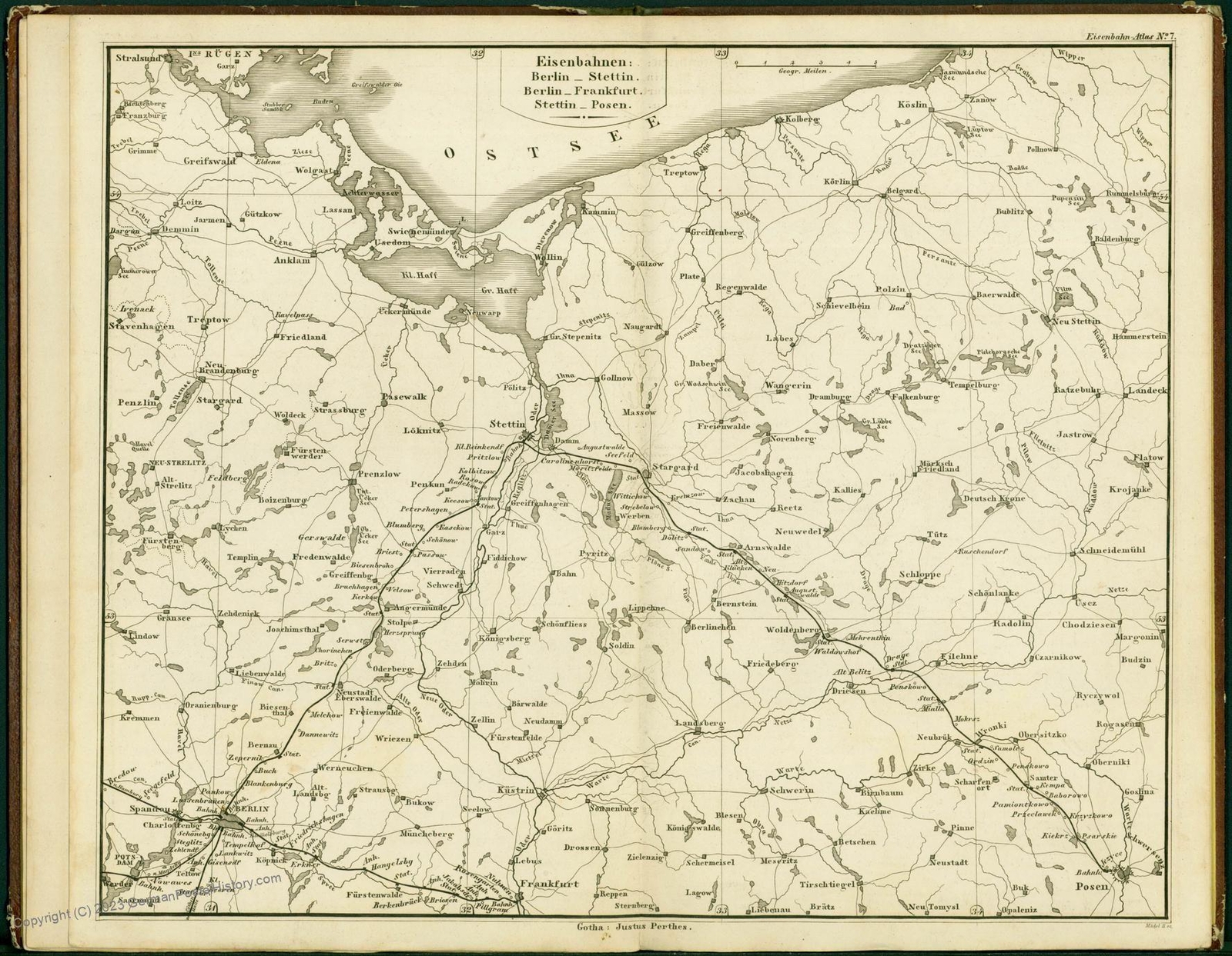 1847 Railway Atlas Germany Belgium Northern Italy Stuelpnaegel 48886