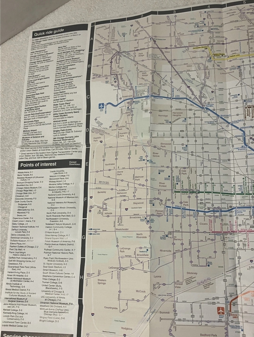 CHICAGO TRANSIT AUTHORITY (CTA) BUS and RAIL “L” MAP July 2024