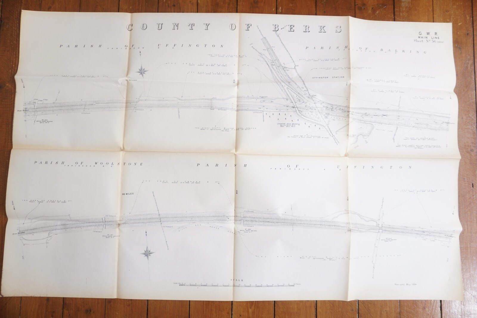 1933 GWR Uffington Balking Berkshire Railway Map Ref 6