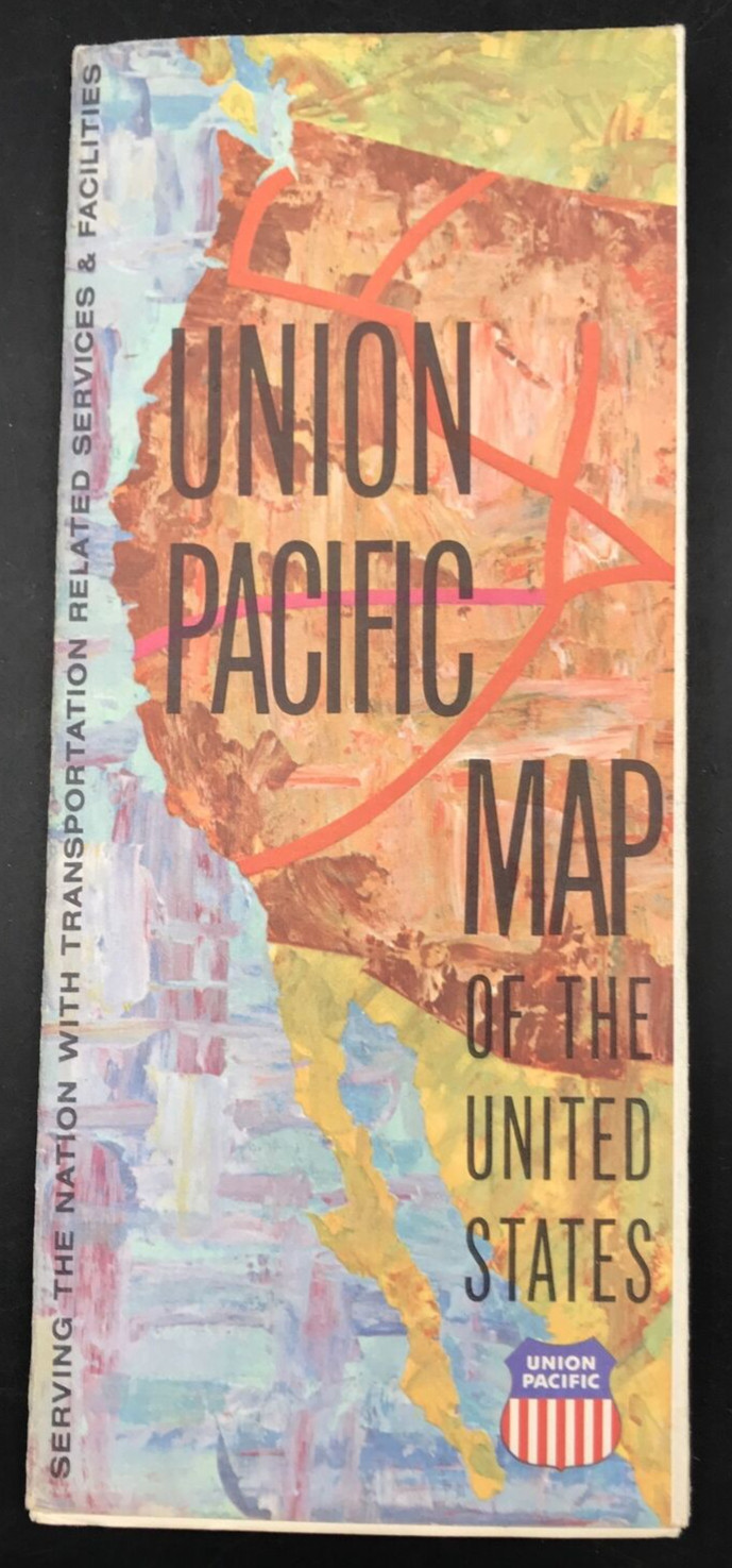 Vintage 1971 Union Pacific Railroad UP Folding Map of USA