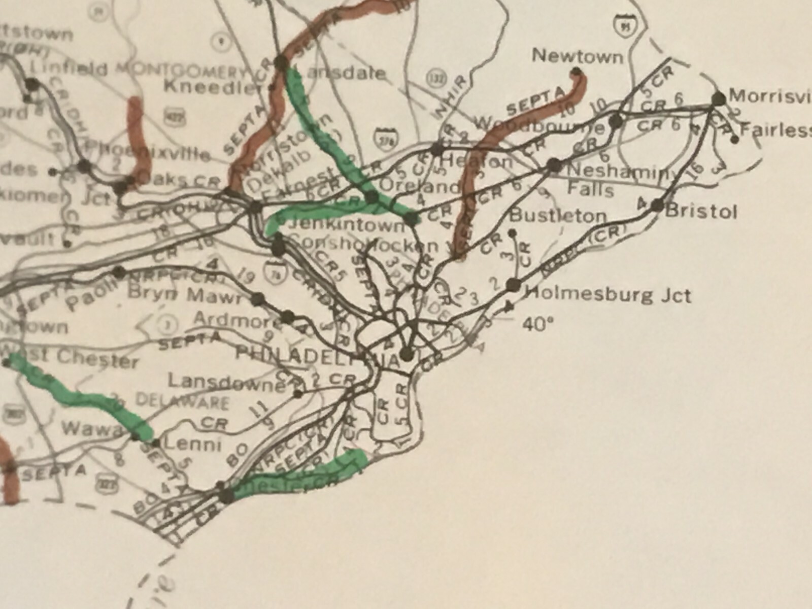 Vintage 1976 Pennsylvania Transportation Map●Fed’l Railroad Adminstrat’n●11″x17″