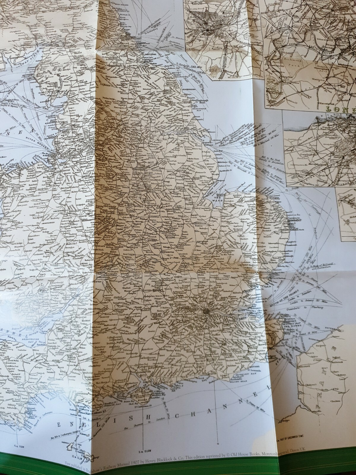Bradshaw’s Railway Map 1907 Great Britain And Ireland. Reproduction.