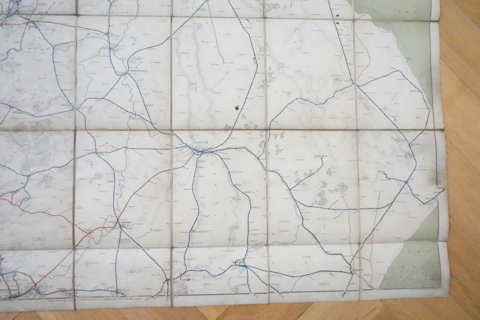 1923 Railway Clearing House RCH Map of Yorkshire District Linen Backed