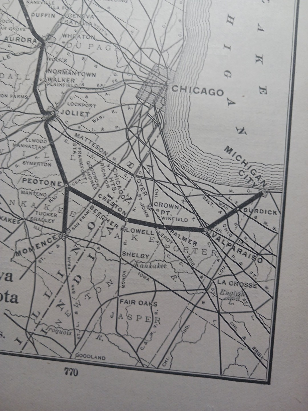 ~1904 Train Route Map ILLINOIS IOWA & MINNESOTA RAILWAY all railroad lines