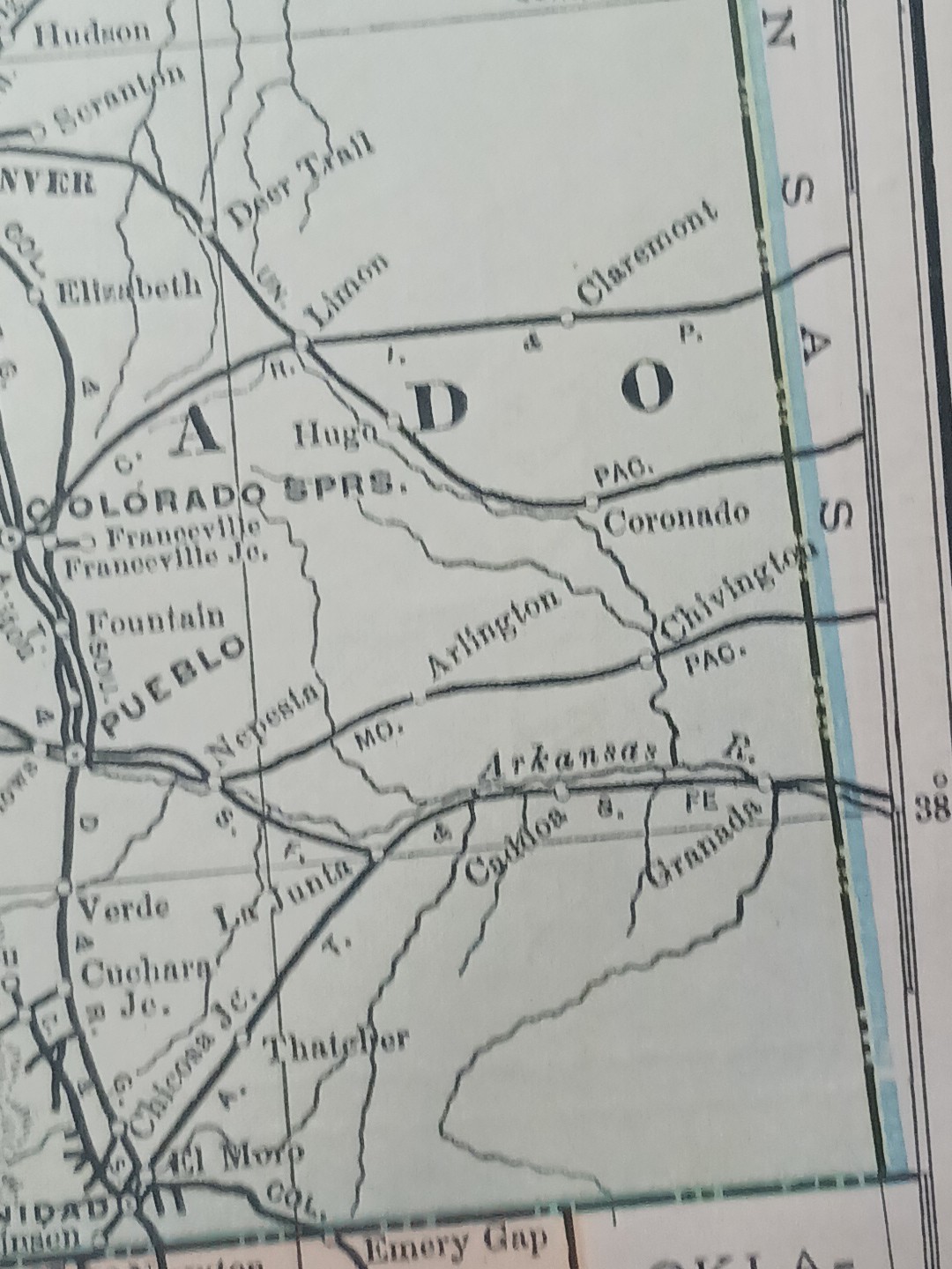1901 Railroad Map Utah Colorado Arizona New Mexico all Train Route Lines 9×11″