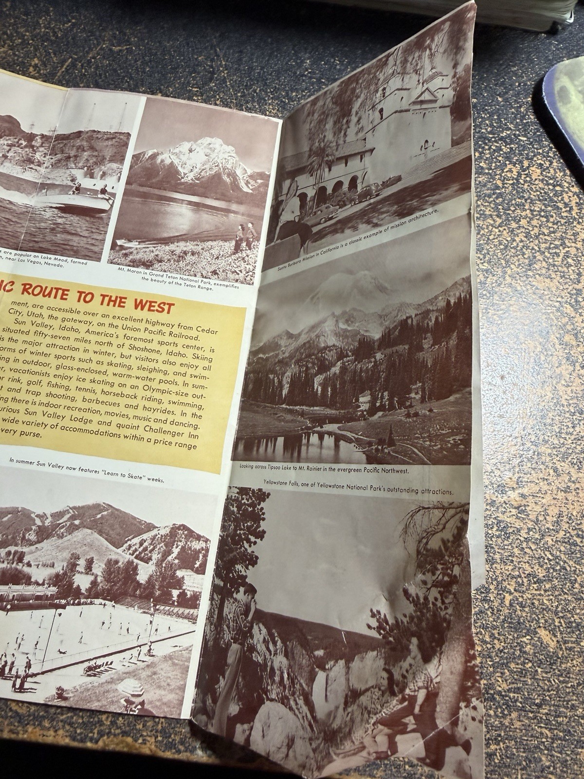 Vintage 1950s Union Pacific Railroad Map of the United States with Photos