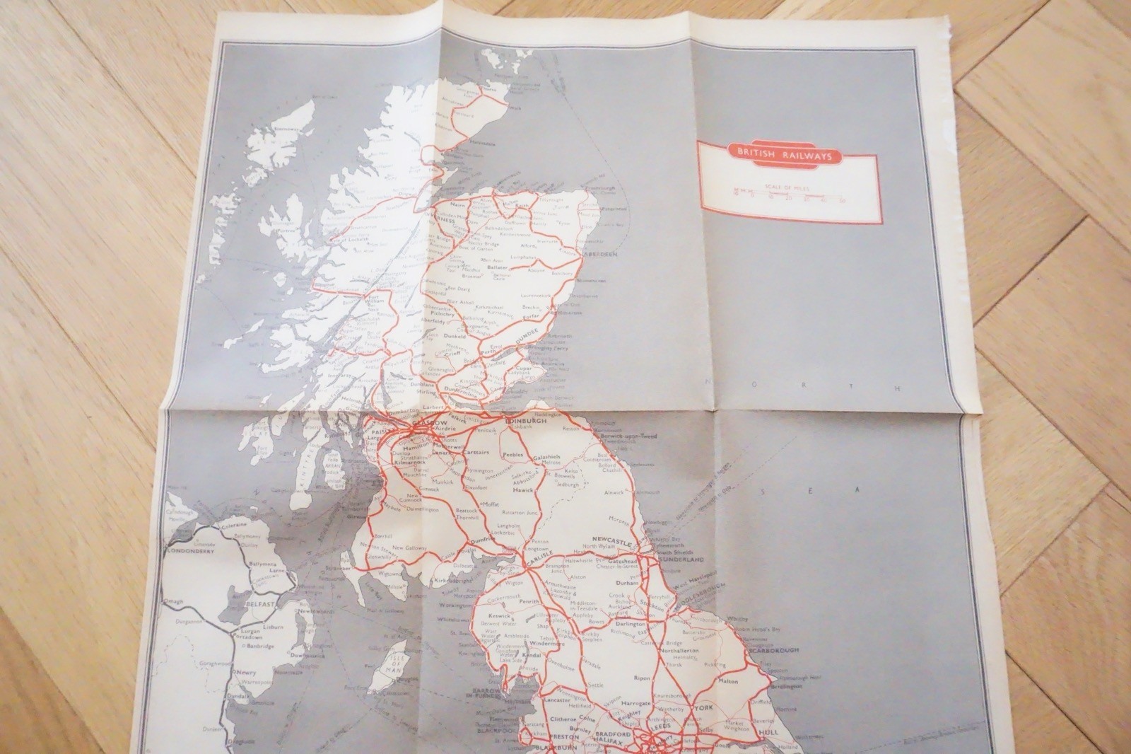 1961 British Rail Scottish Region Passenger Network Railway Map
