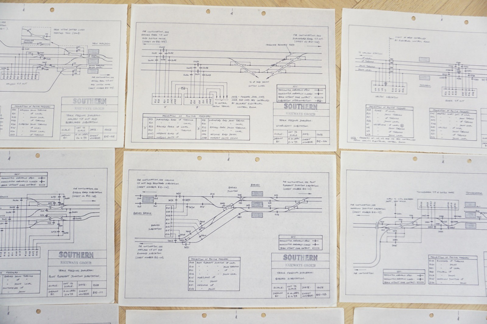 1960s Reprint Railway Track Plan Map Southern Region x9 Ref C