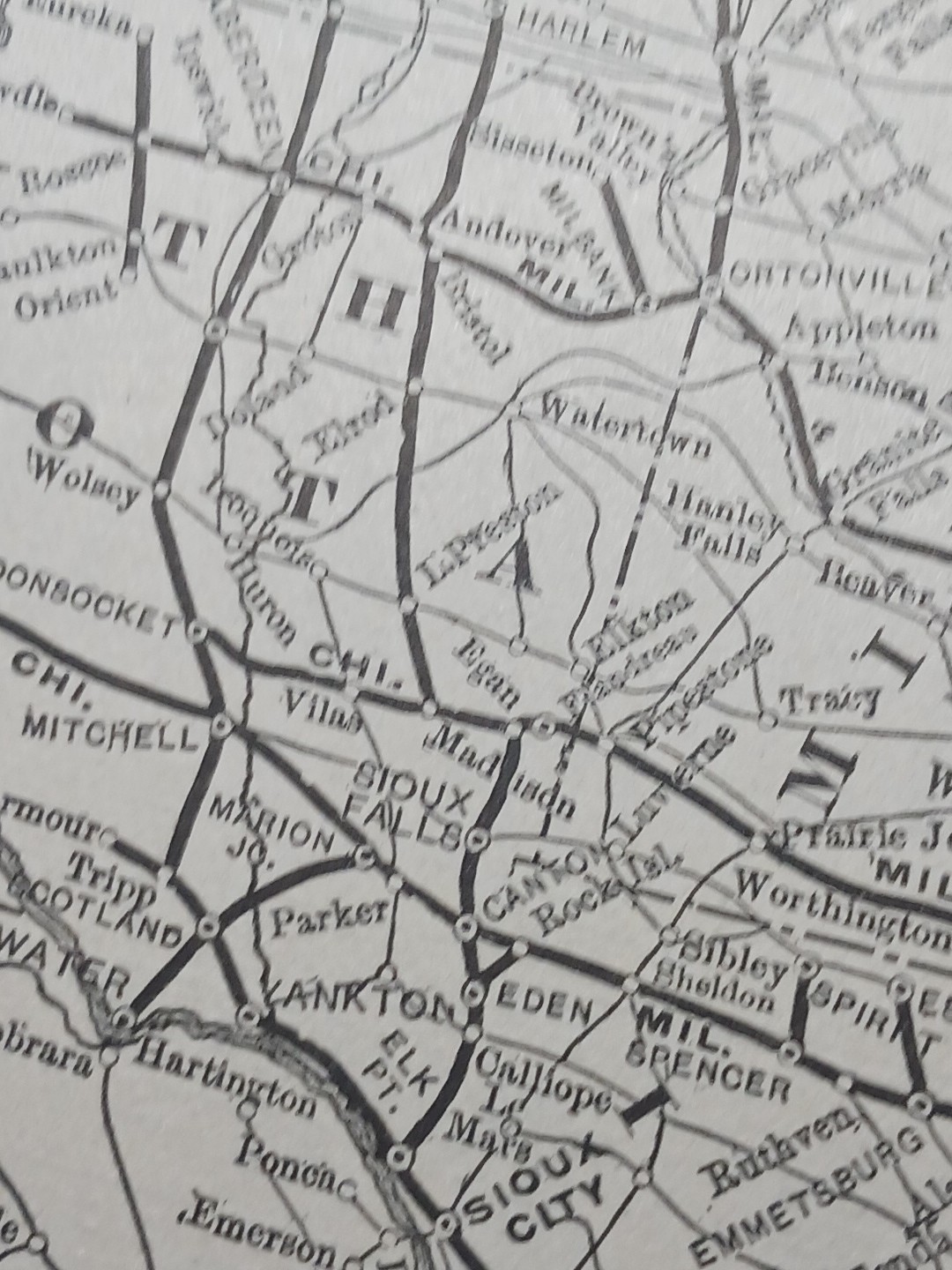 ~1895 Antique RAILROAD Route Map CHICAGO MILWAUKEE & ST PAUL RAILWAY All Lines