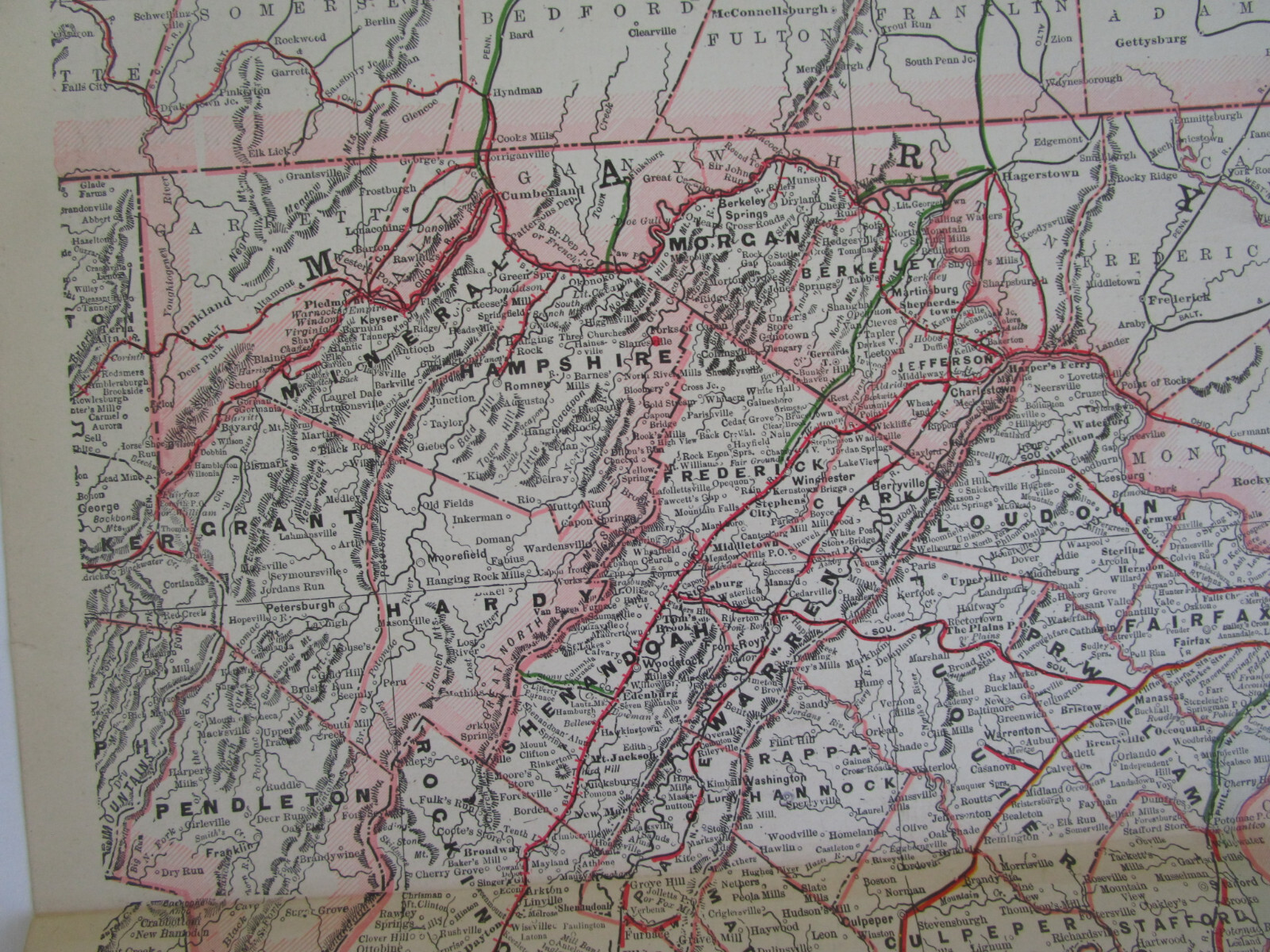 VA WV 1897 EASTERN VIRGINIA, W. VA STEAM RAILROAD Map. FARMVILLE & POWHATAN RR