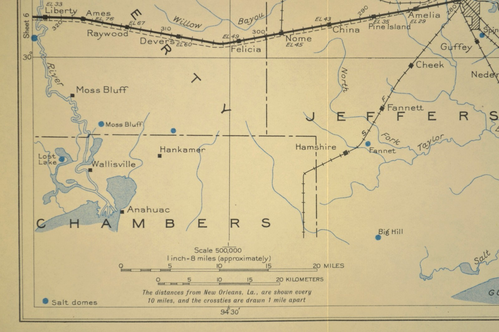 Vintage Southern Pacific RR Map Beaumont Texas Port Arthur Nederland Port Neches