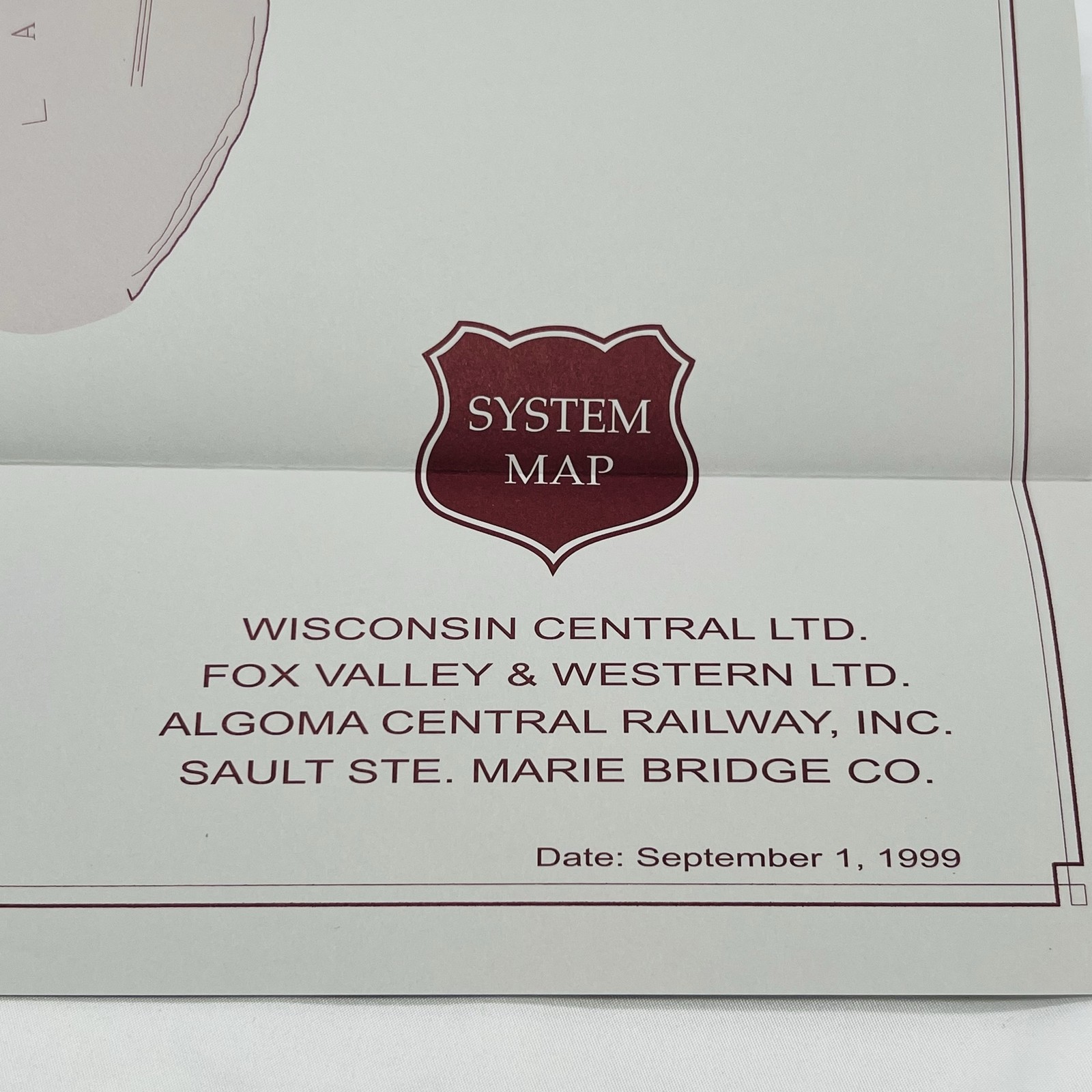 Wisconsin Central Ltd Algoma Central Fox Valley Railroad System Map 1997
