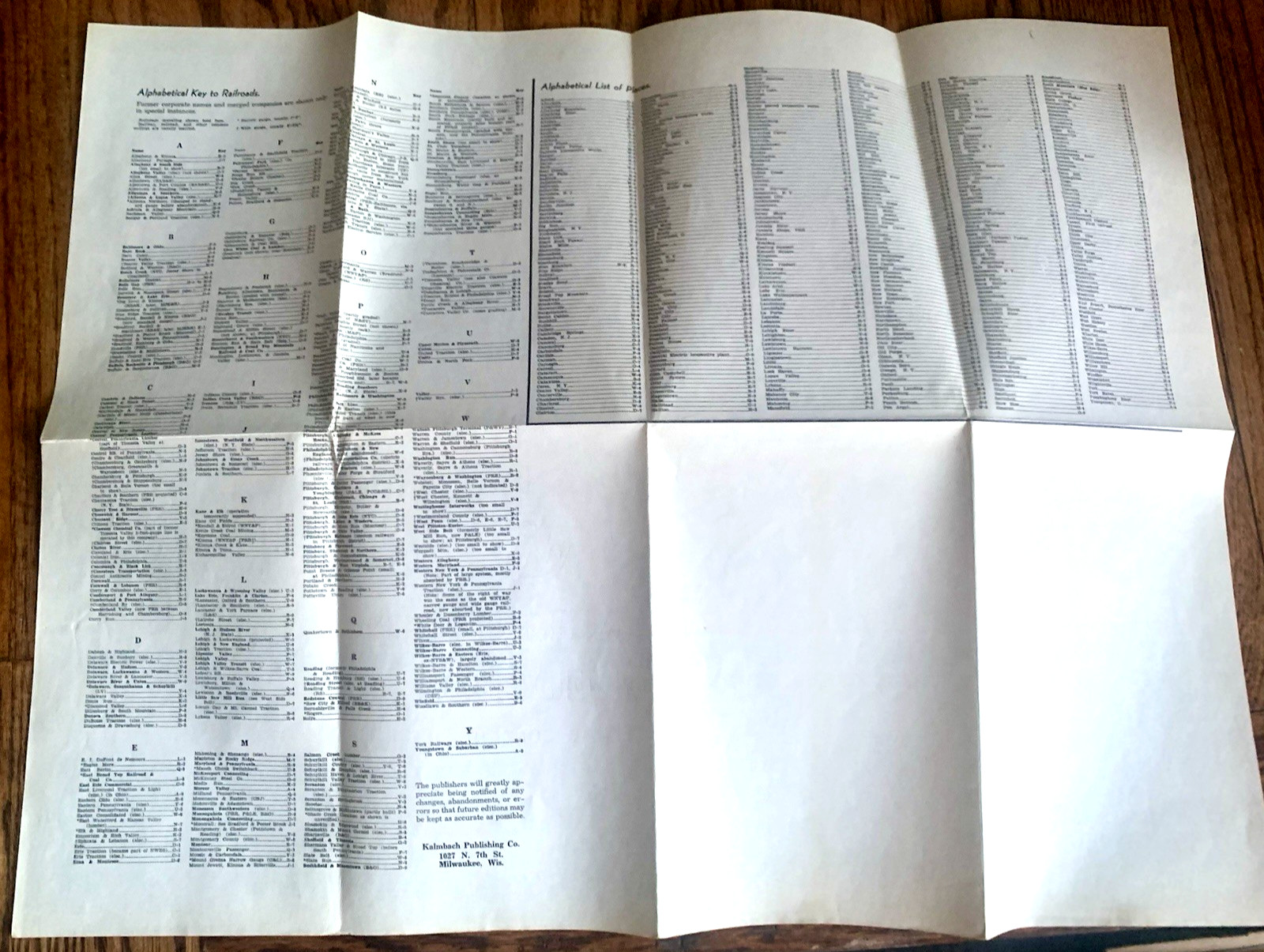 Vtg 1942 RAILROADS of PENNSYLVANIA MAP Kalmbach Publishing EUC 22″x17″ Ephemera