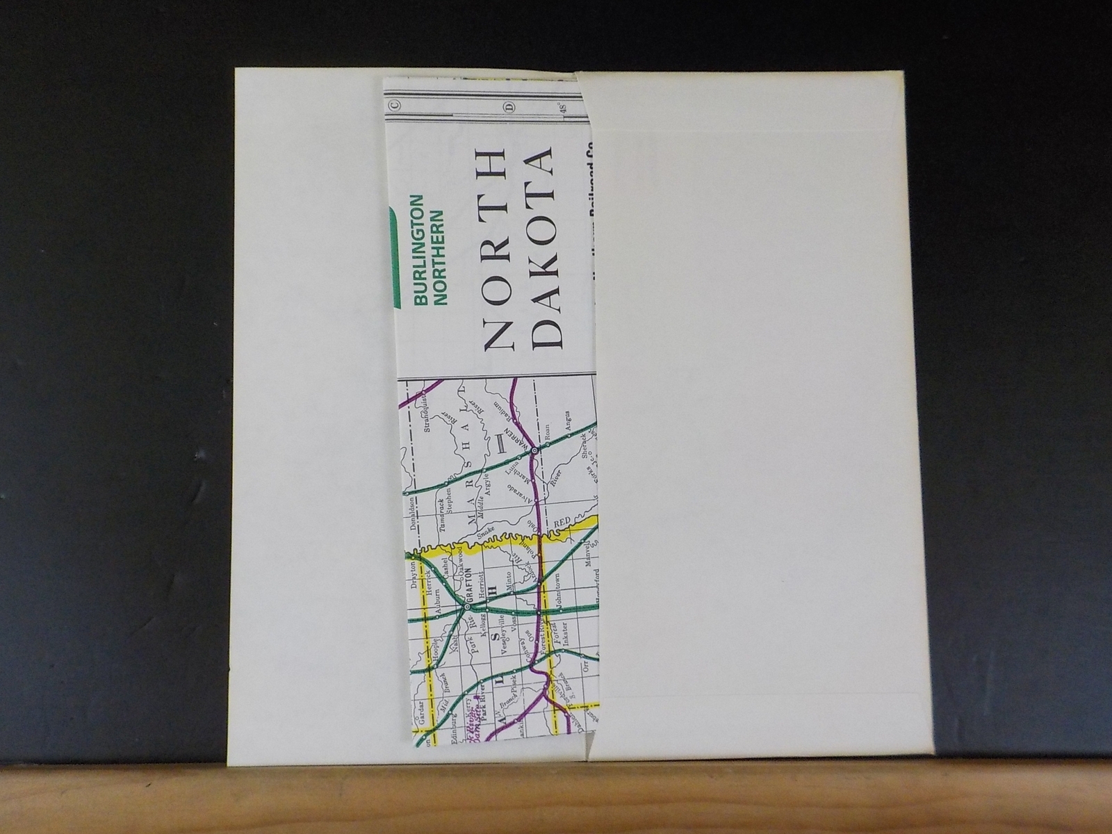 Map Burlington Northern North Dakota State Railroad Map 1983 August