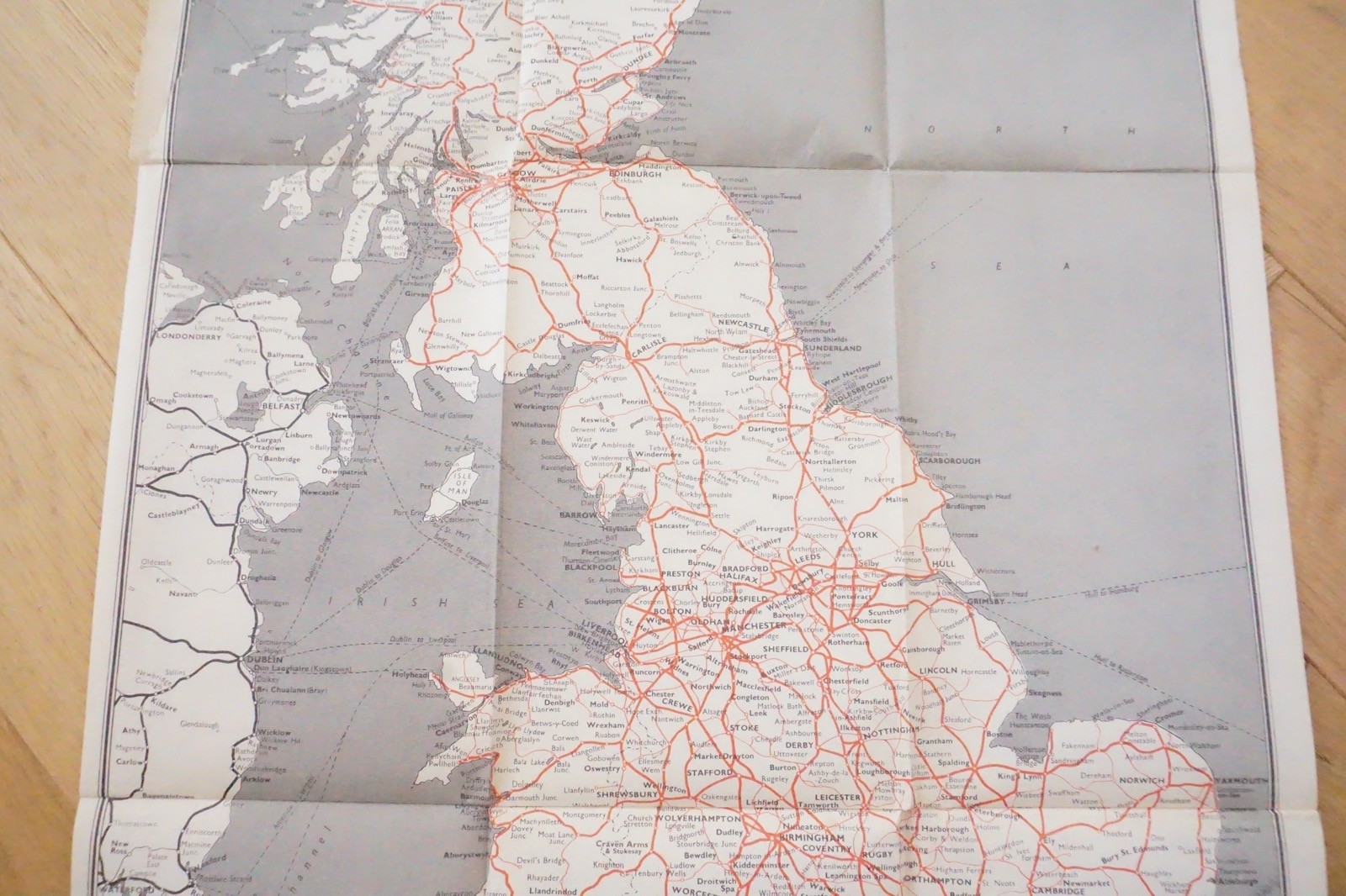 1953 British Rail Passenger Network Railway System Map