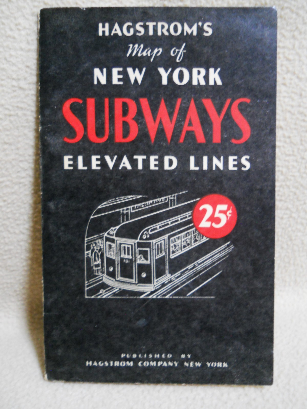 Vintage 1947 Hagstrom’s Map of New York / Subways Elevated Lines