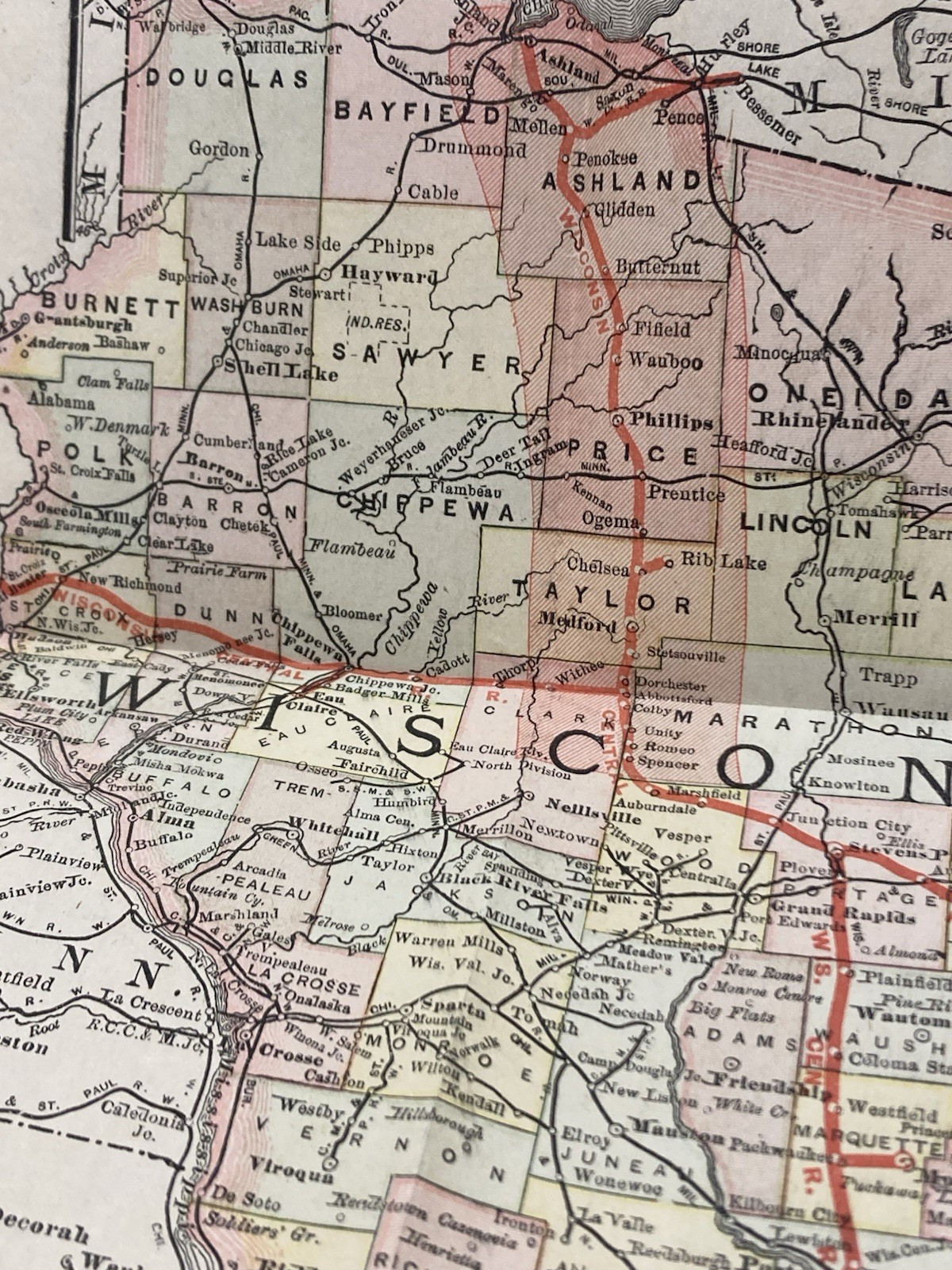 Antique 1889 Wisconsin Central Railroad Land Booklet & Map HQ