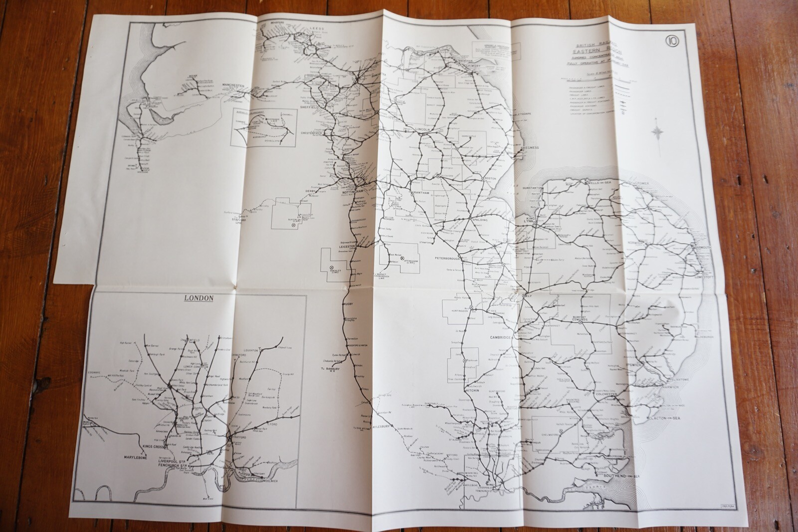 1958 Sundries Concentrations Areas 1948 Eastern Region Railway Map