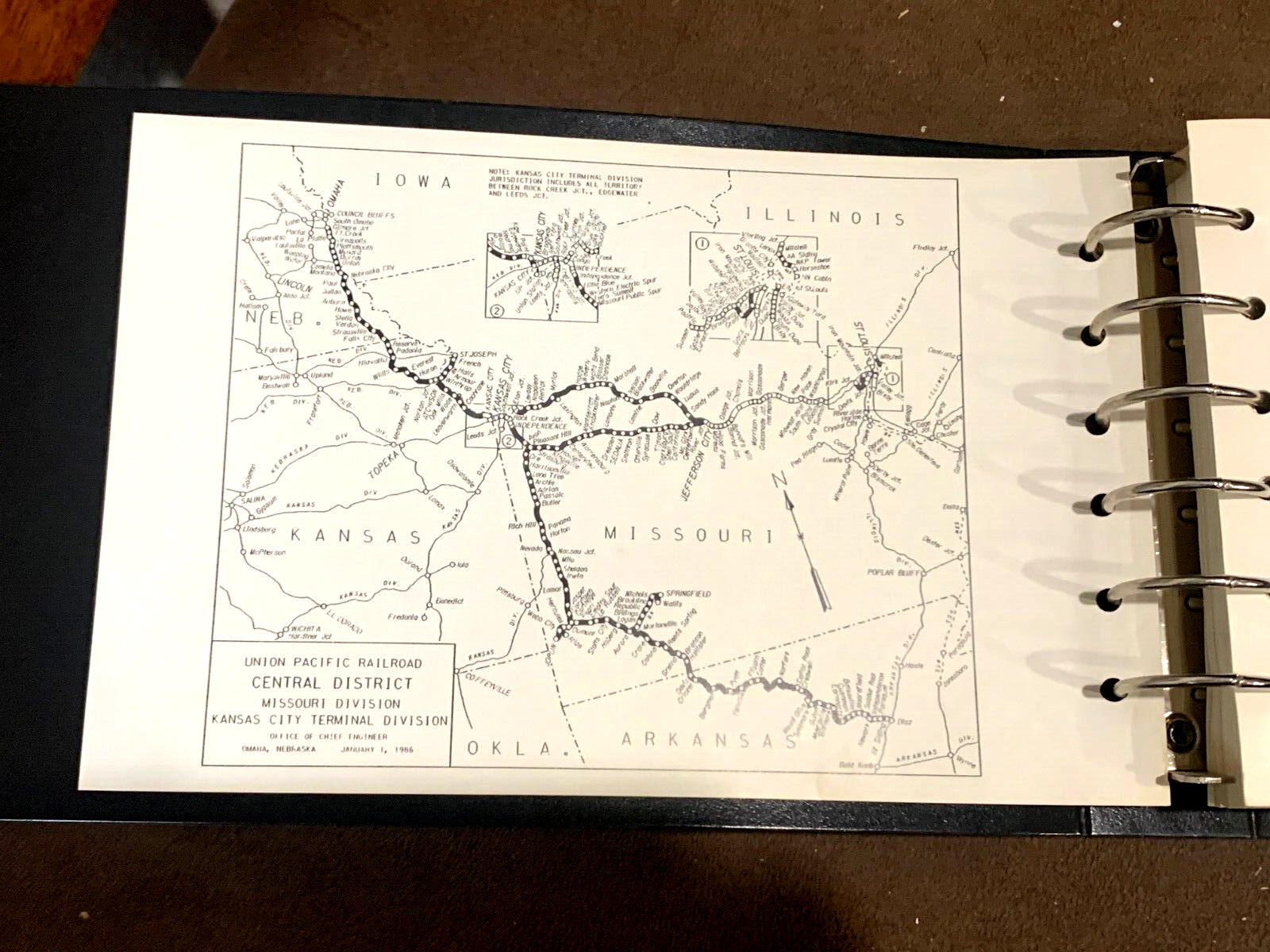 Union Pacific 1986 Central Region Railroad Issued Condensed Profile Book