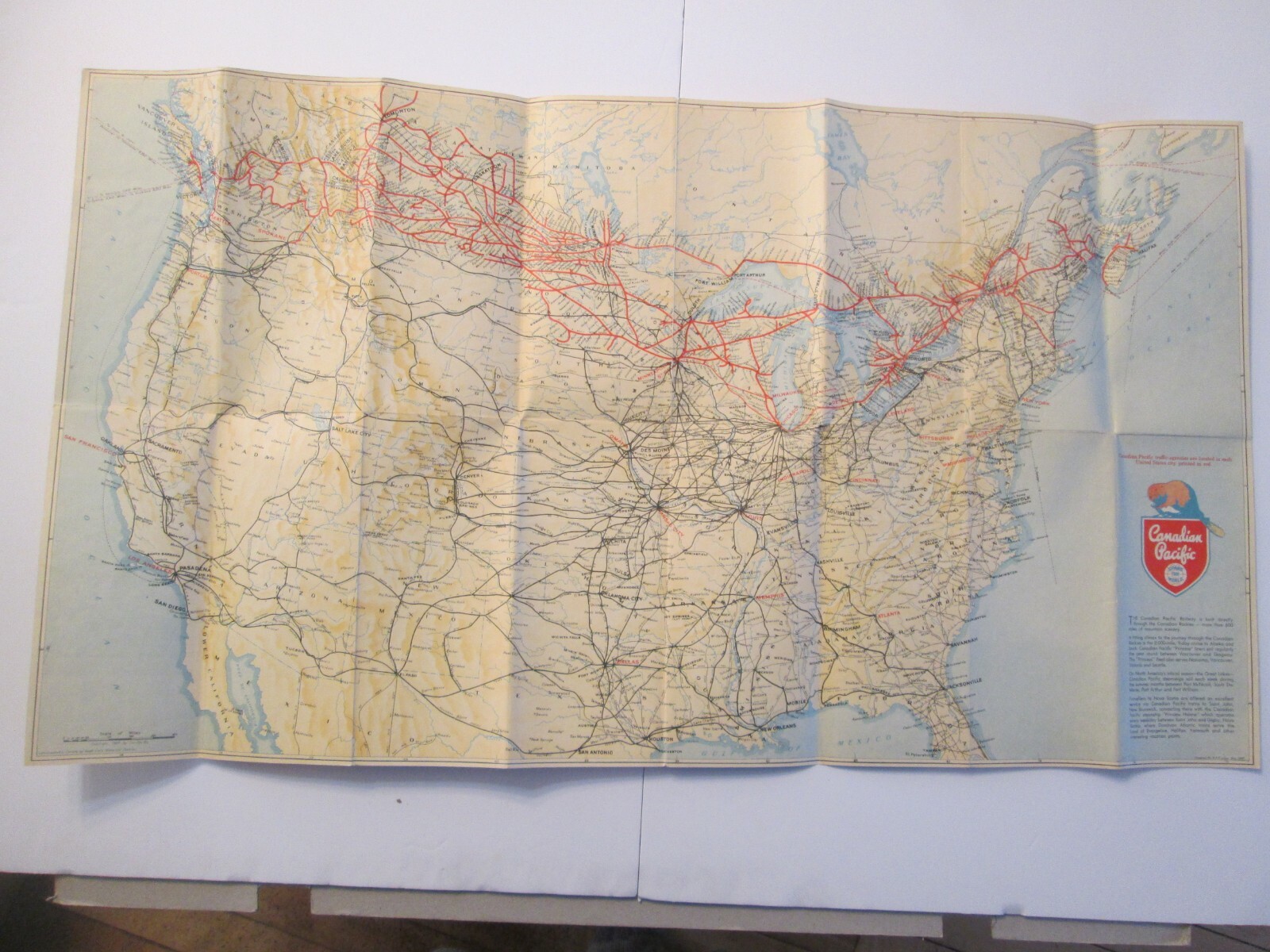 Canadian Pacific Railway Lines in canada Map 1947